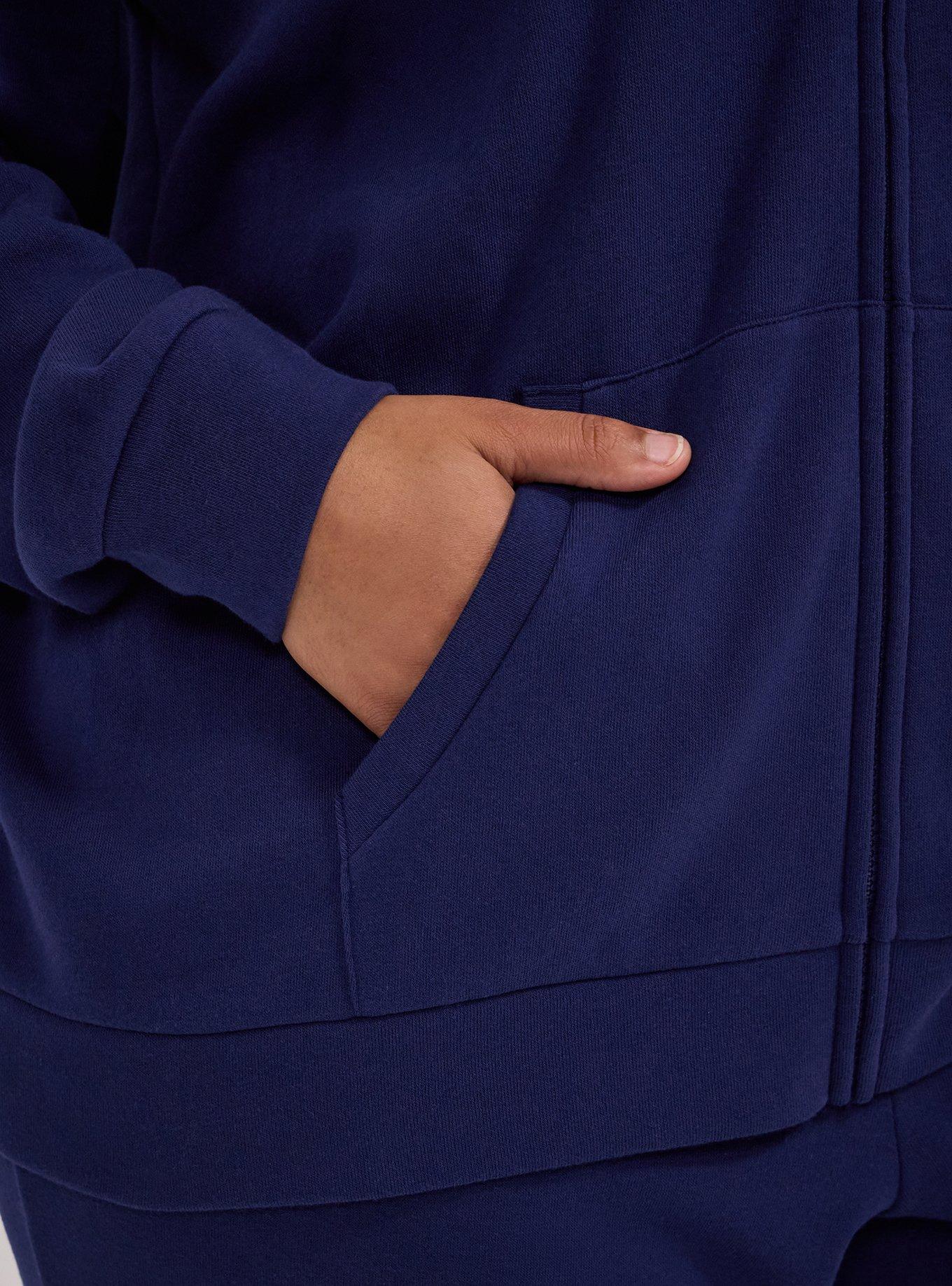 Plus Size TRU Super Soft Fleece Zip-Up Hoodie, MEDIEVAL BLUE, alternate