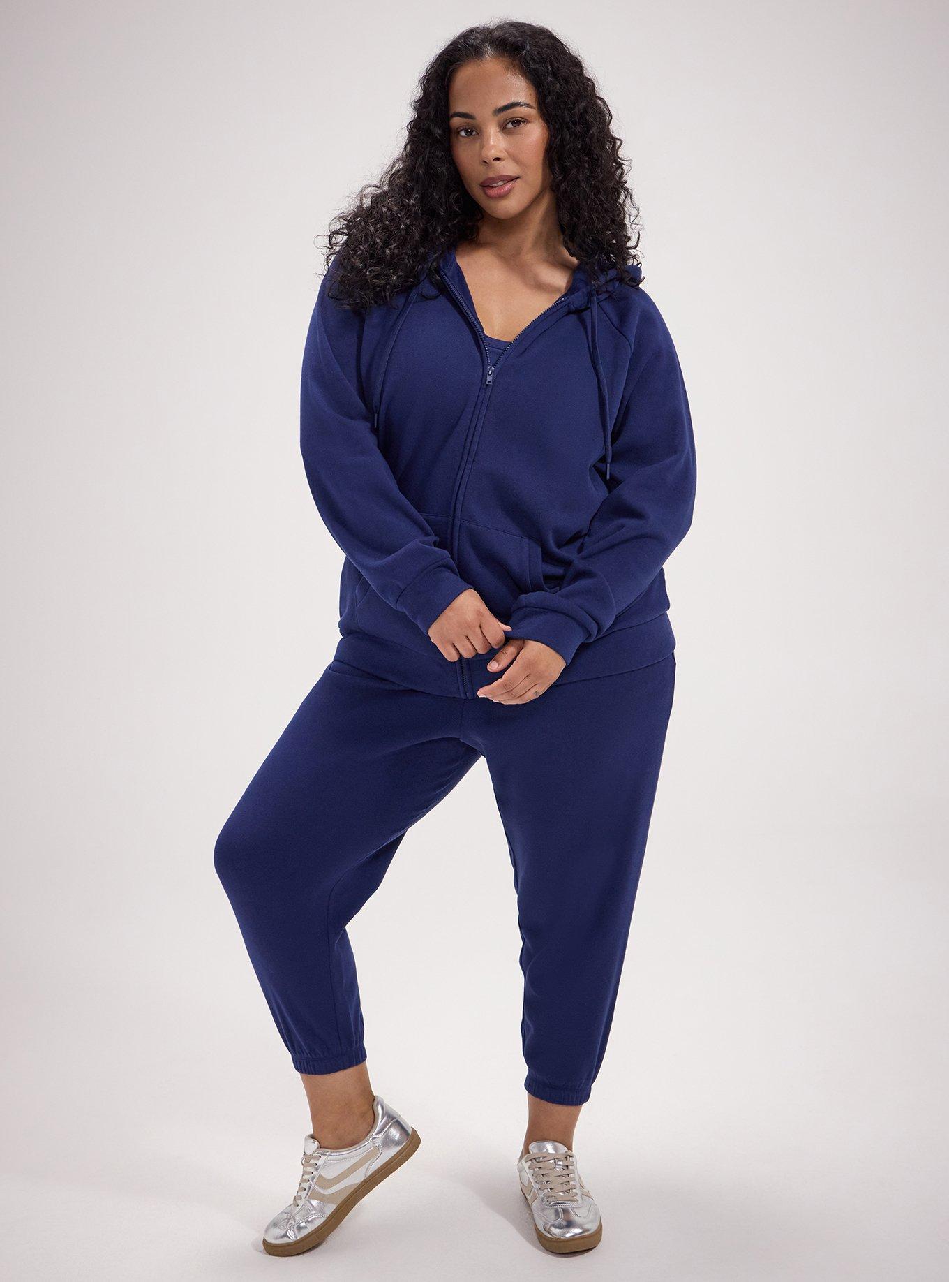 Plus Size TRU Super Soft Fleece Zip-Up Hoodie, MEDIEVAL BLUE, alternate
