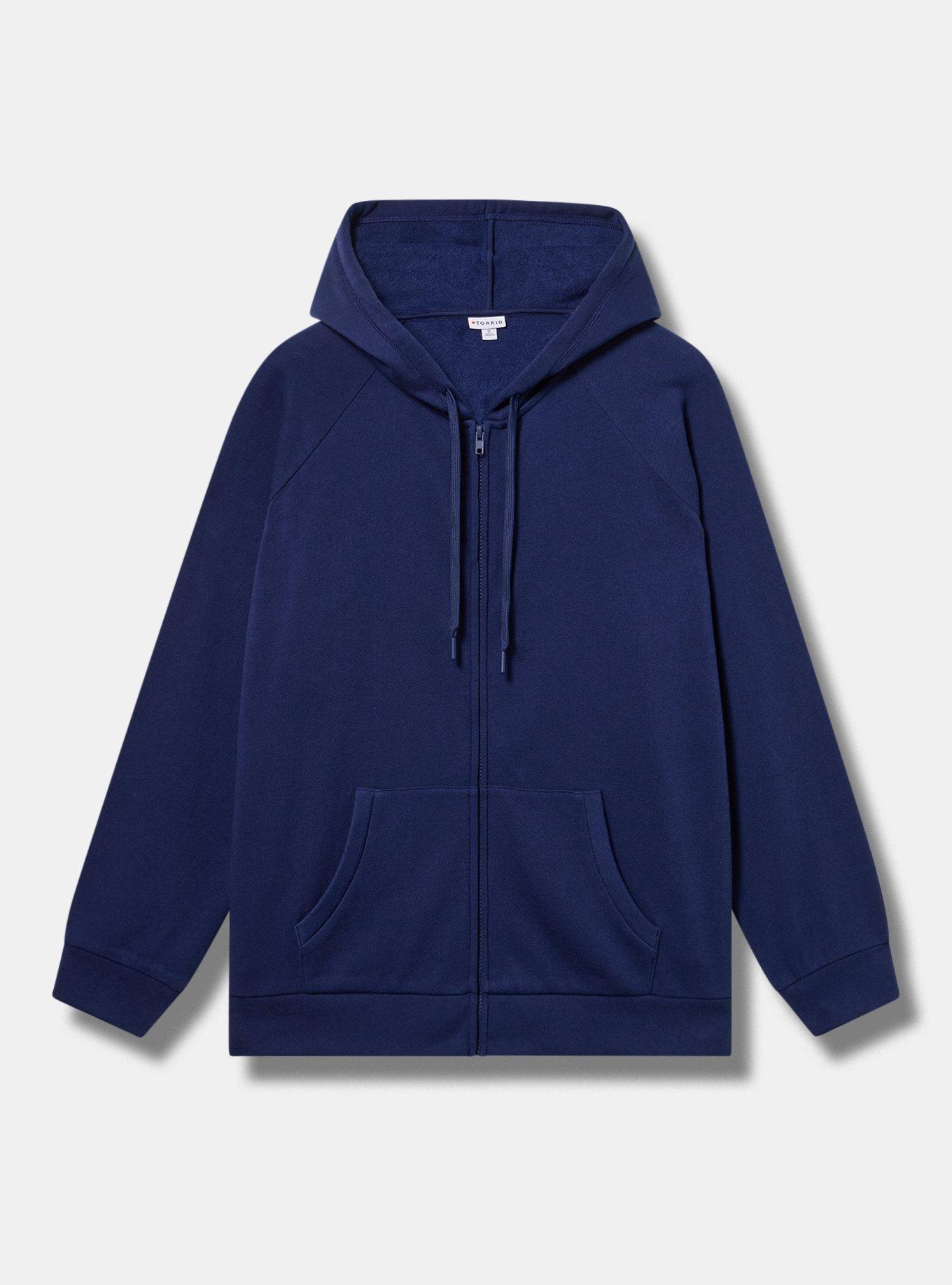 Plus Size TRU Super Soft Fleece Zip-Up Hoodie, MEDIEVAL BLUE, hi-res