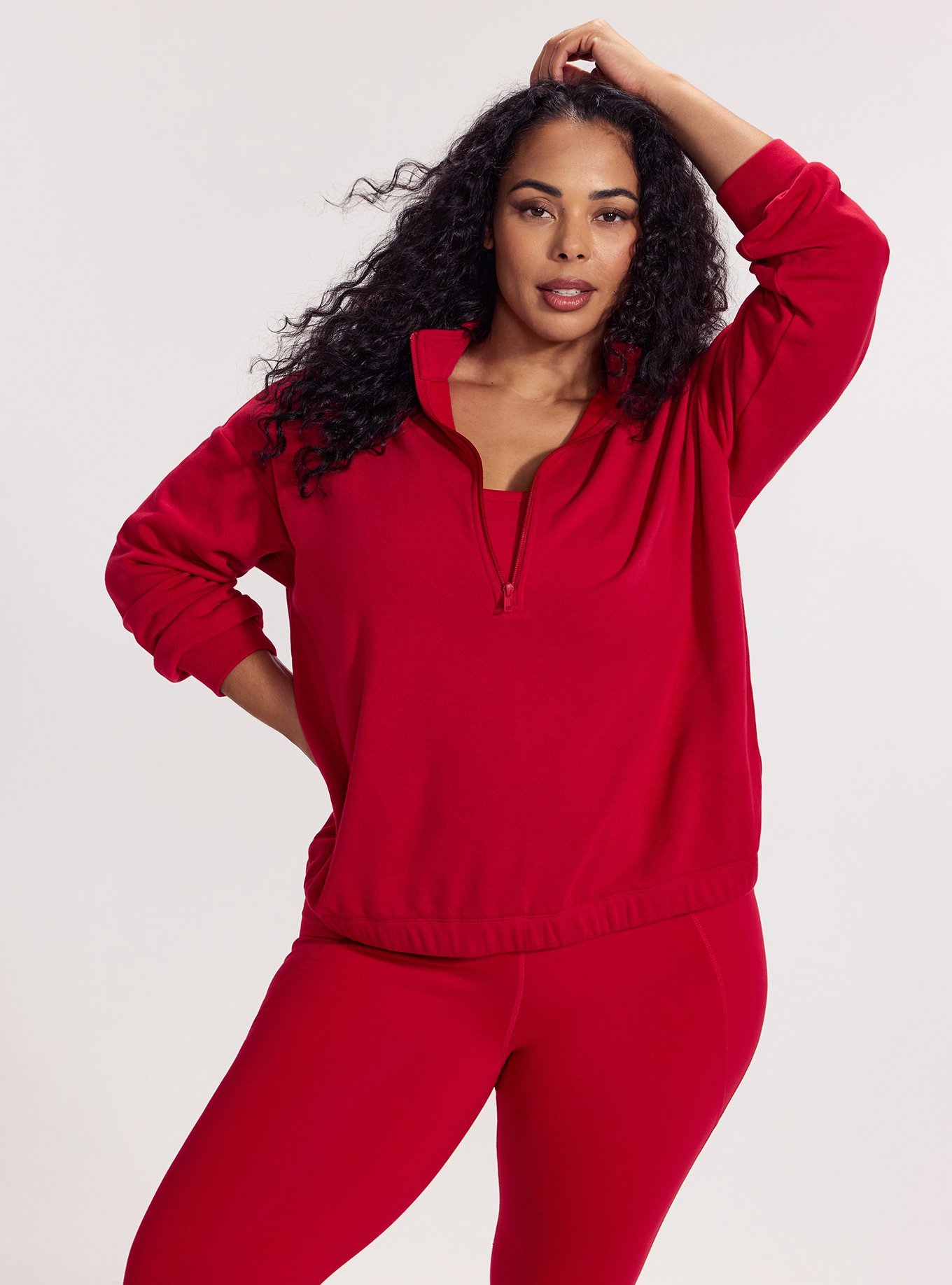 TRU Super Soft Fleece Half-Zip Active Pullover, JESTER RED, alternate