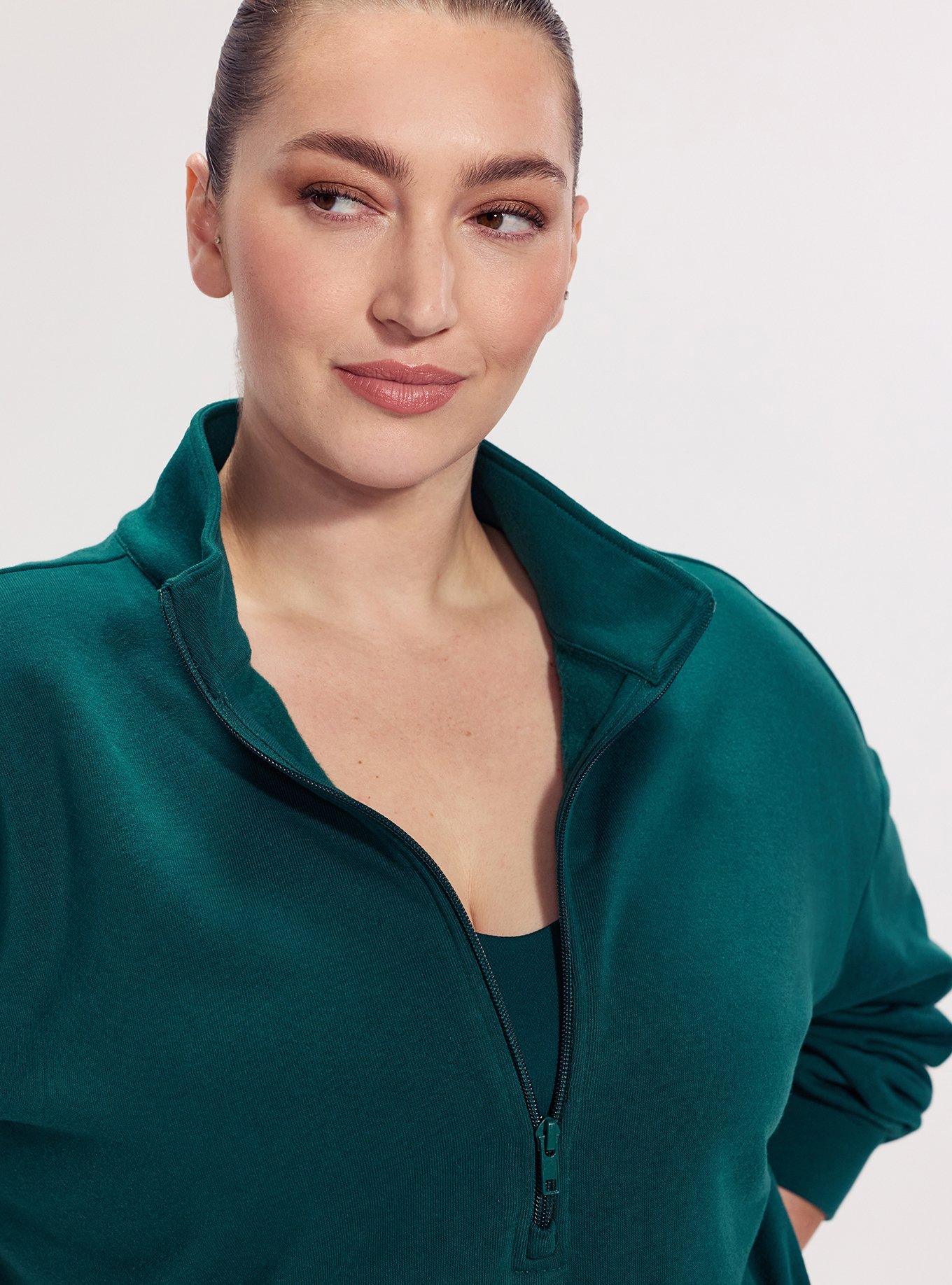 TRU Super Soft Fleece Half-Zip Active Pullover, BOTANICAL GARDEN, alternate