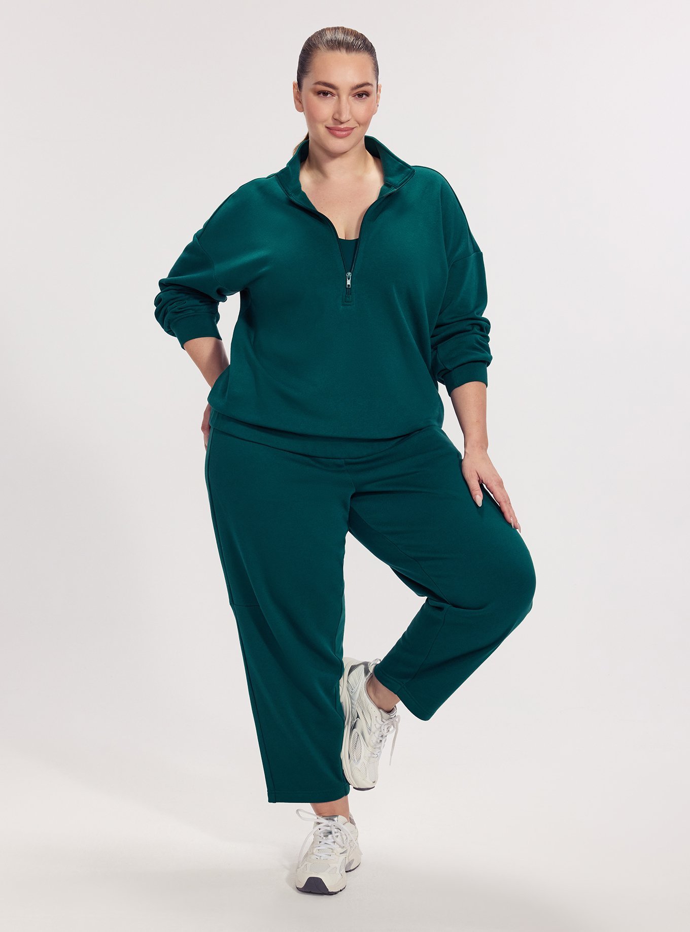 TRU Super Soft Fleece Half-Zip Active Pullover, BOTANICAL GARDEN, alternate