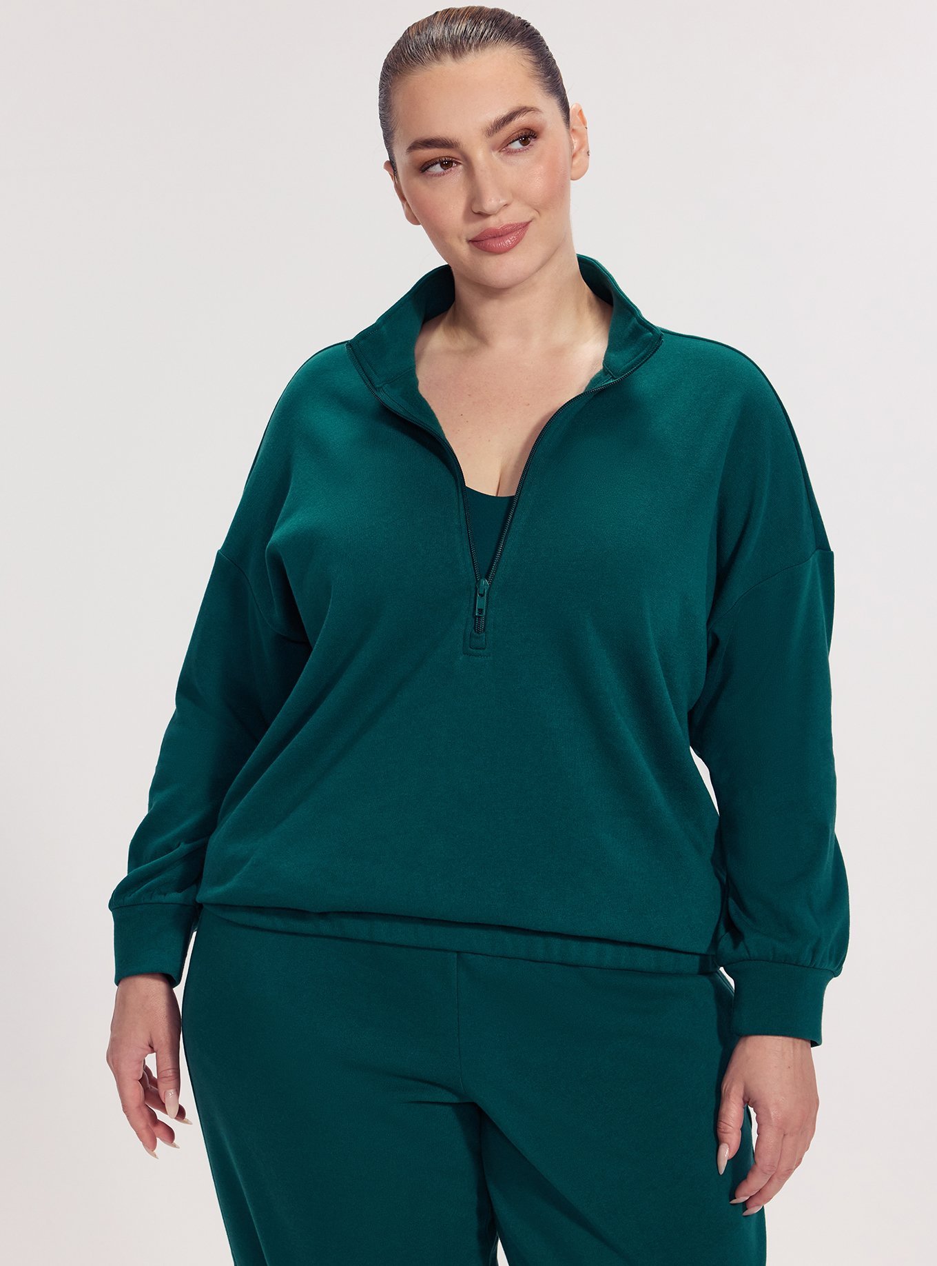 TRU Super Soft Fleece Half-Zip Active Pullover, BOTANICAL GARDEN, hi-res
