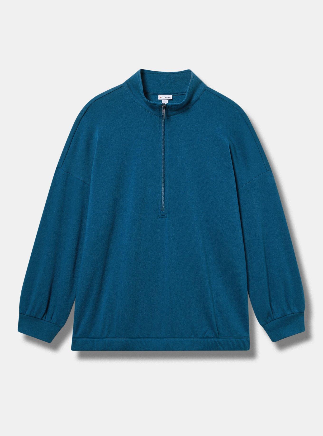 TRU Super Soft Fleece Half-Zip Active Pullover, LEGION BLUE, flat