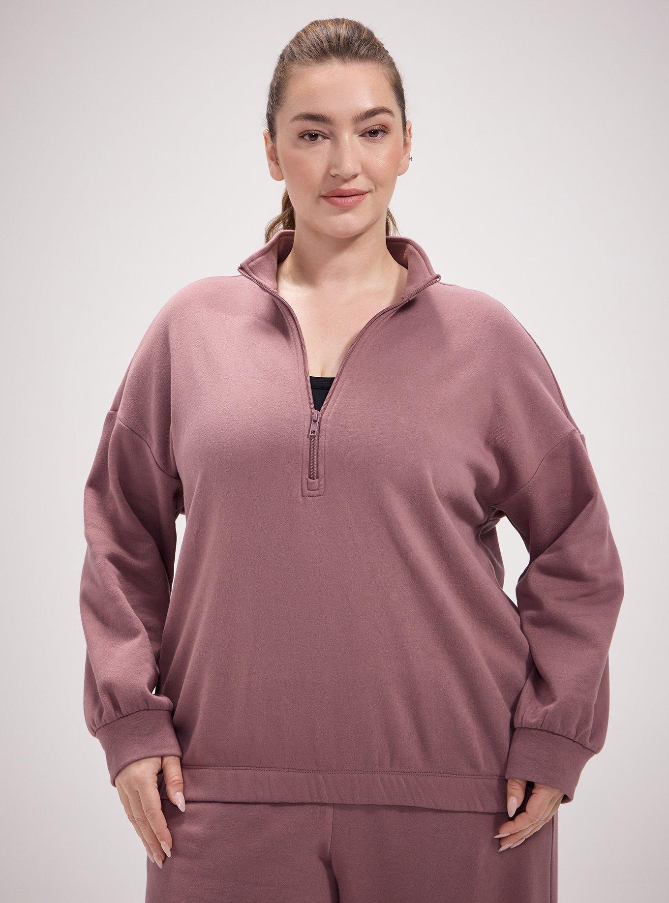 TRU Super Soft Fleece Half-Zip Active Pullover, ROSE TAUPE, hi-res