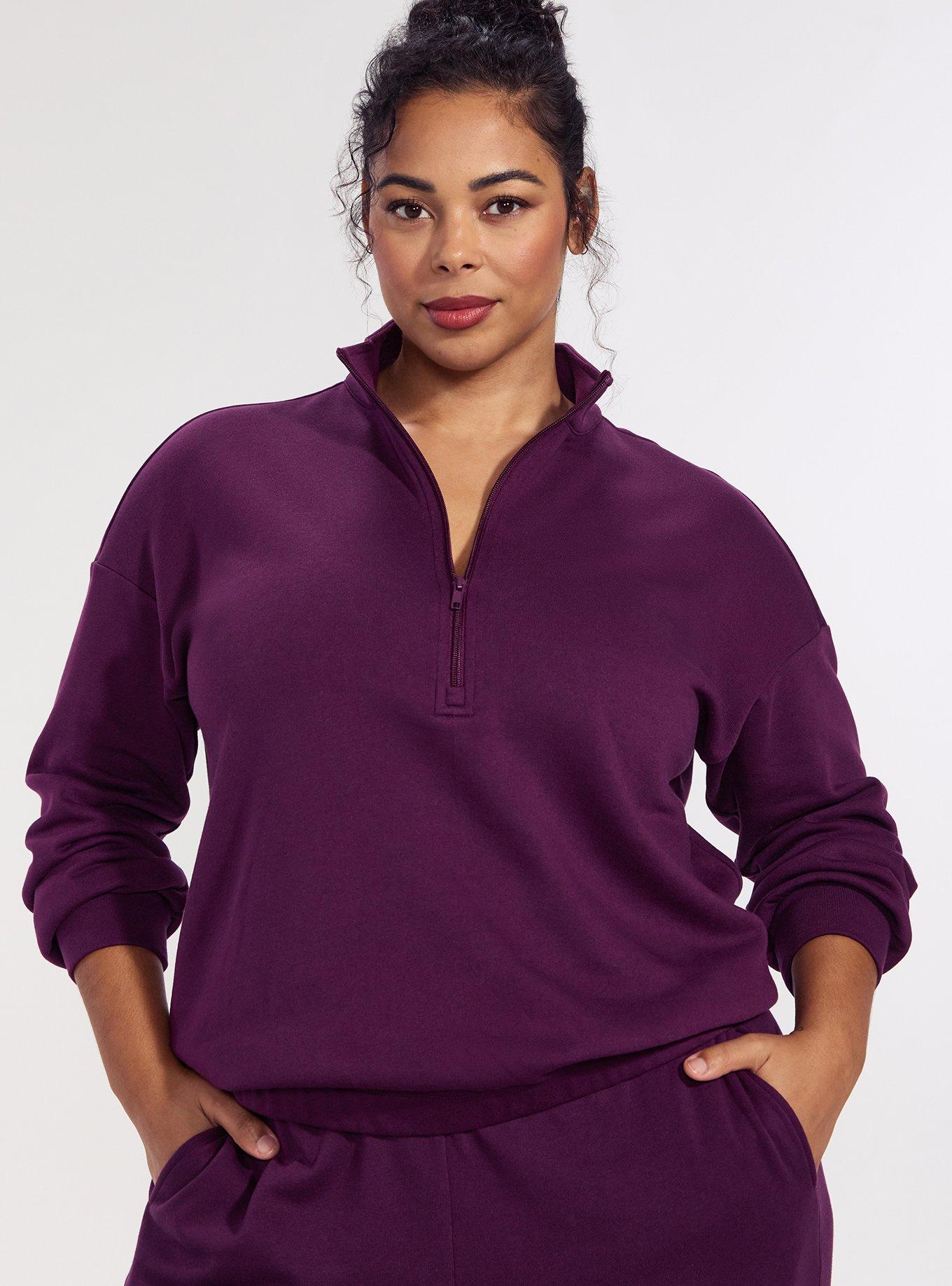 TRU Super Soft Fleece Half-Zip Active Pullover Top, WINTER BLOOM, alternate