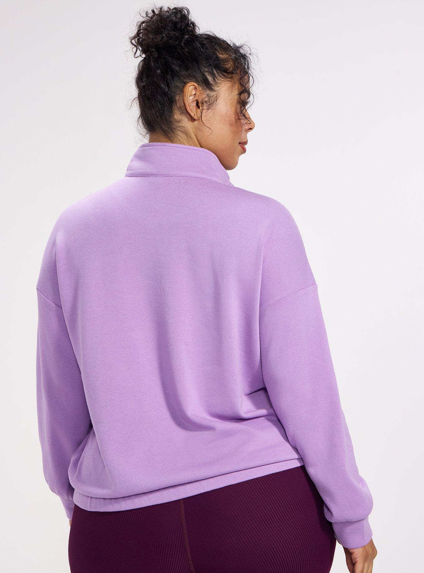 TRU Super Soft Fleece Half-Zip Active Pullover Top, ENGLISH LAVENDER, alternate
