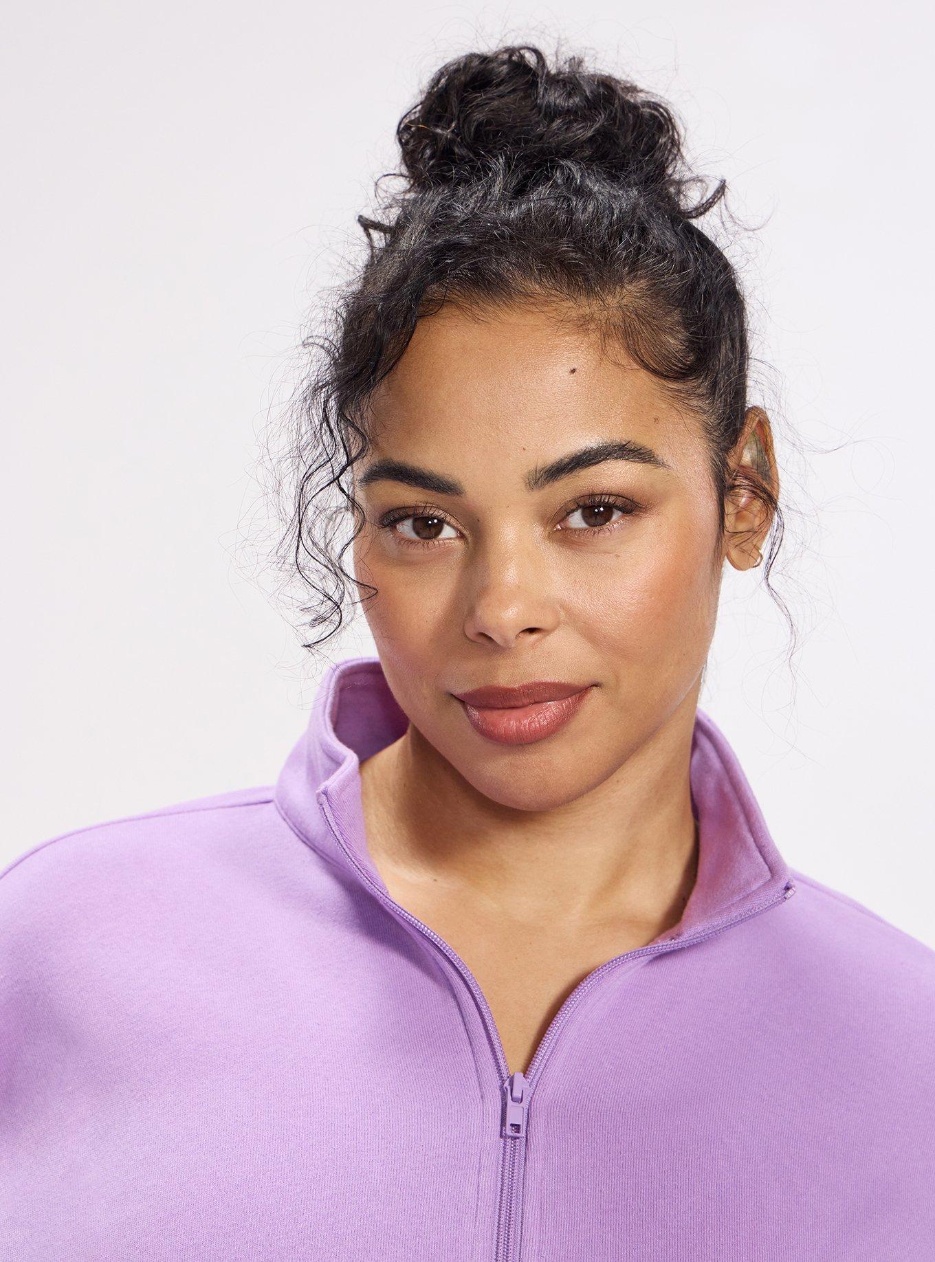 TRU Super Soft Fleece Half-Zip Active Pullover Top, ENGLISH LAVENDER, alternate