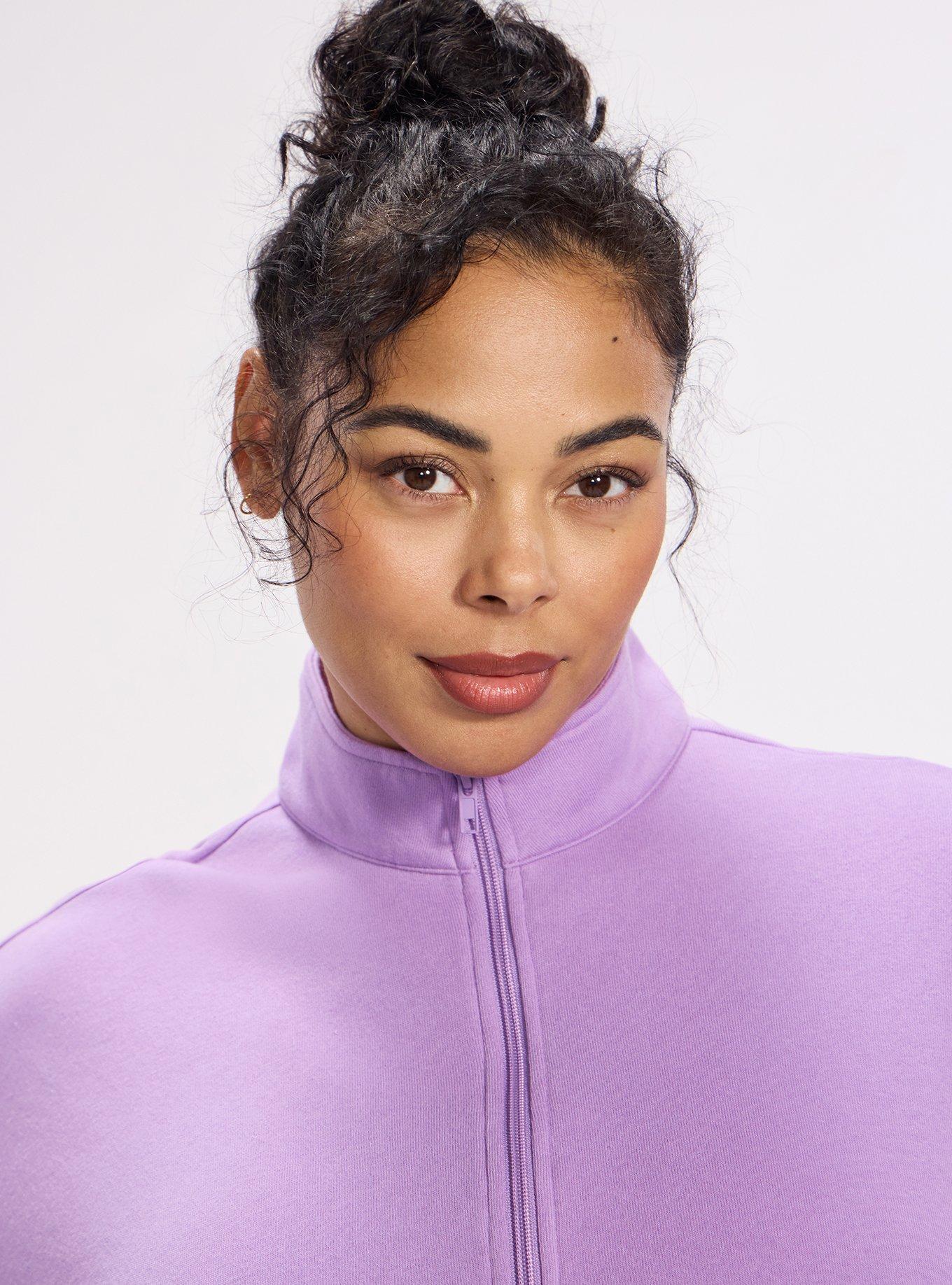 TRU Super Soft Fleece Half-Zip Active Pullover Top, ENGLISH LAVENDER, alternate