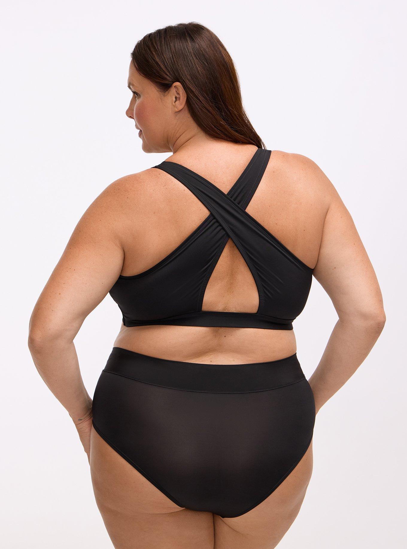 Unlined Micro Plunge Bralette, RICH BLACK, alternate