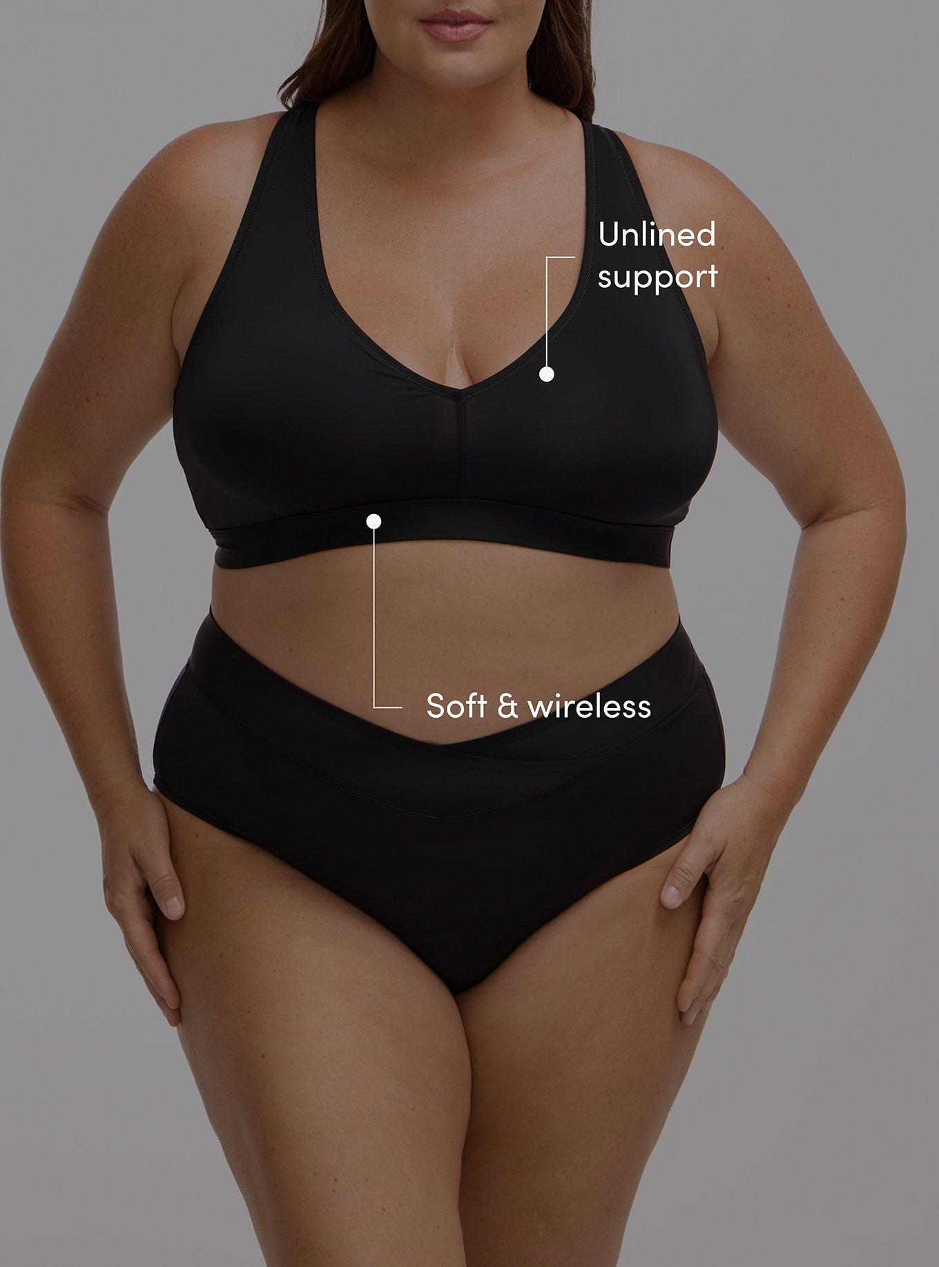 Unlined Micro Plunge Bralette, RICH BLACK, alternate
