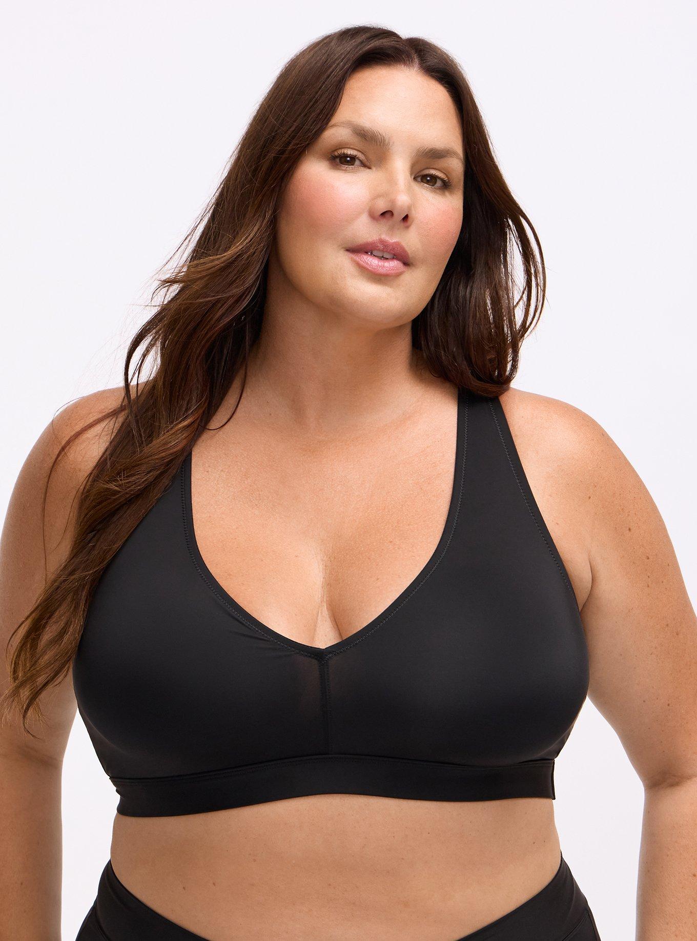 Unlined Micro Plunge Bralette, RICH BLACK, hi-res