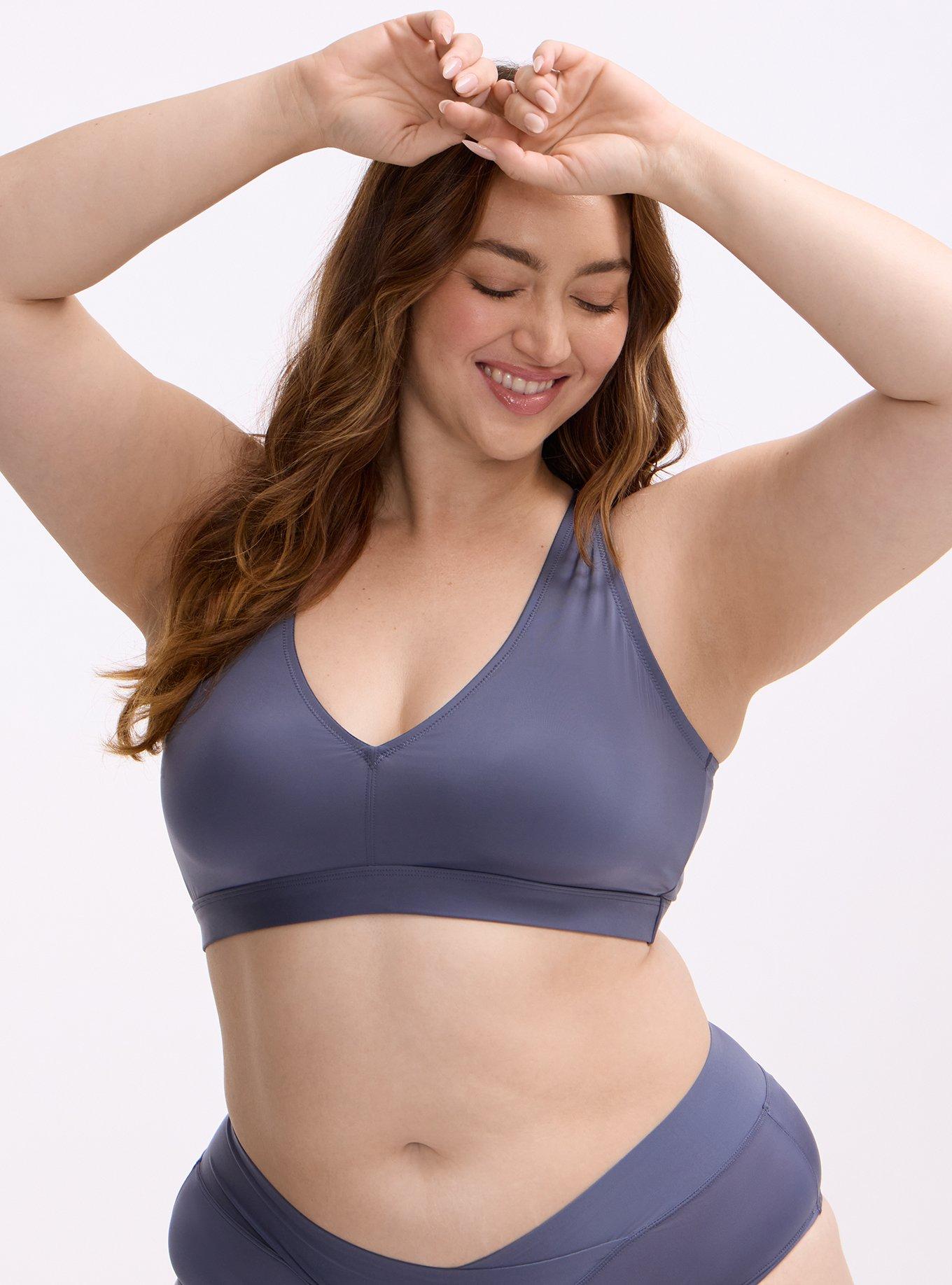 Unlined Micro Plunge Bralette, NIGHTSHADOW BLUE, hi-res