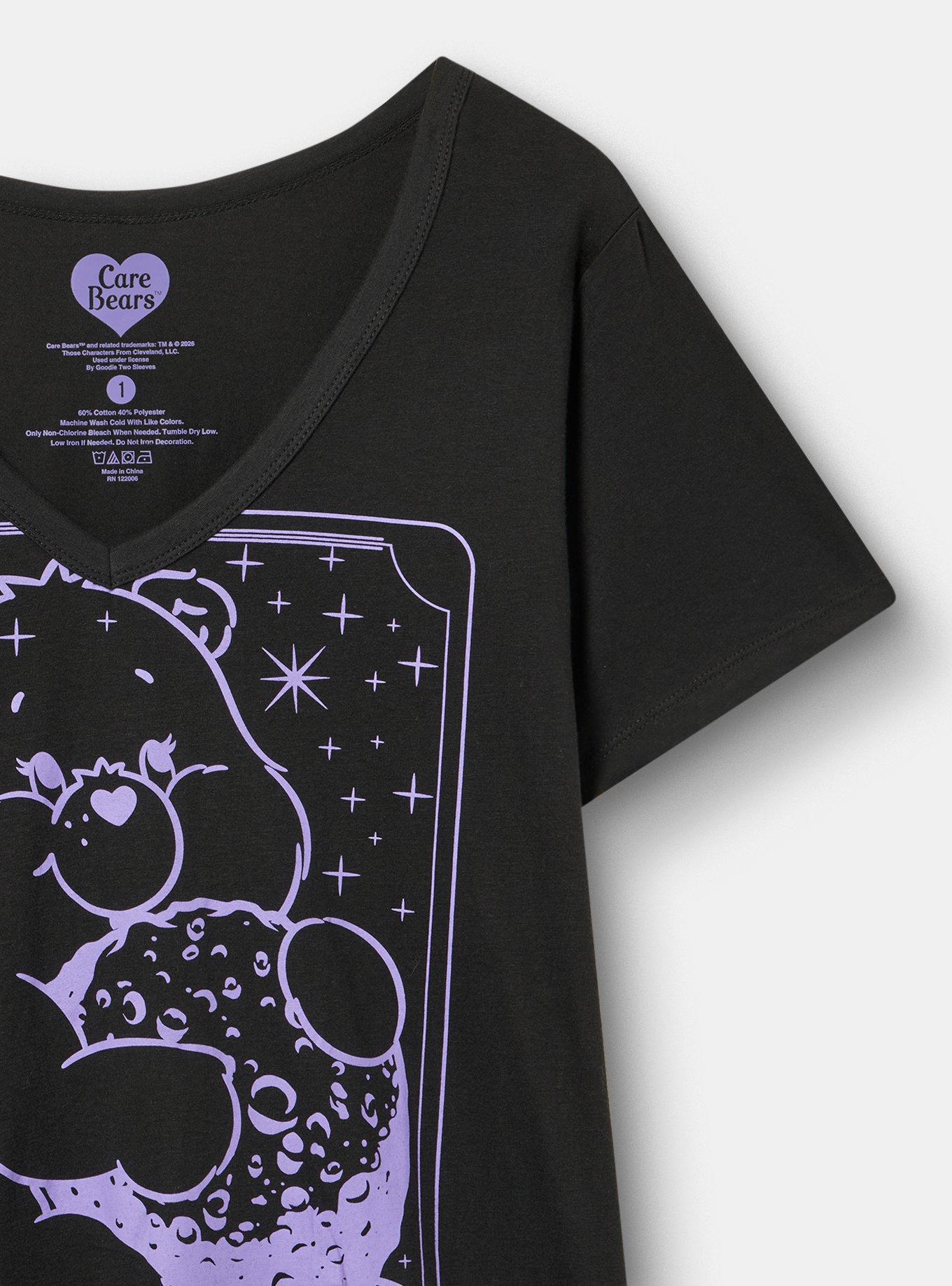 Plus Size Care Bears Classic Cotton V-Neck Tee, DEEP BLACK, alternate