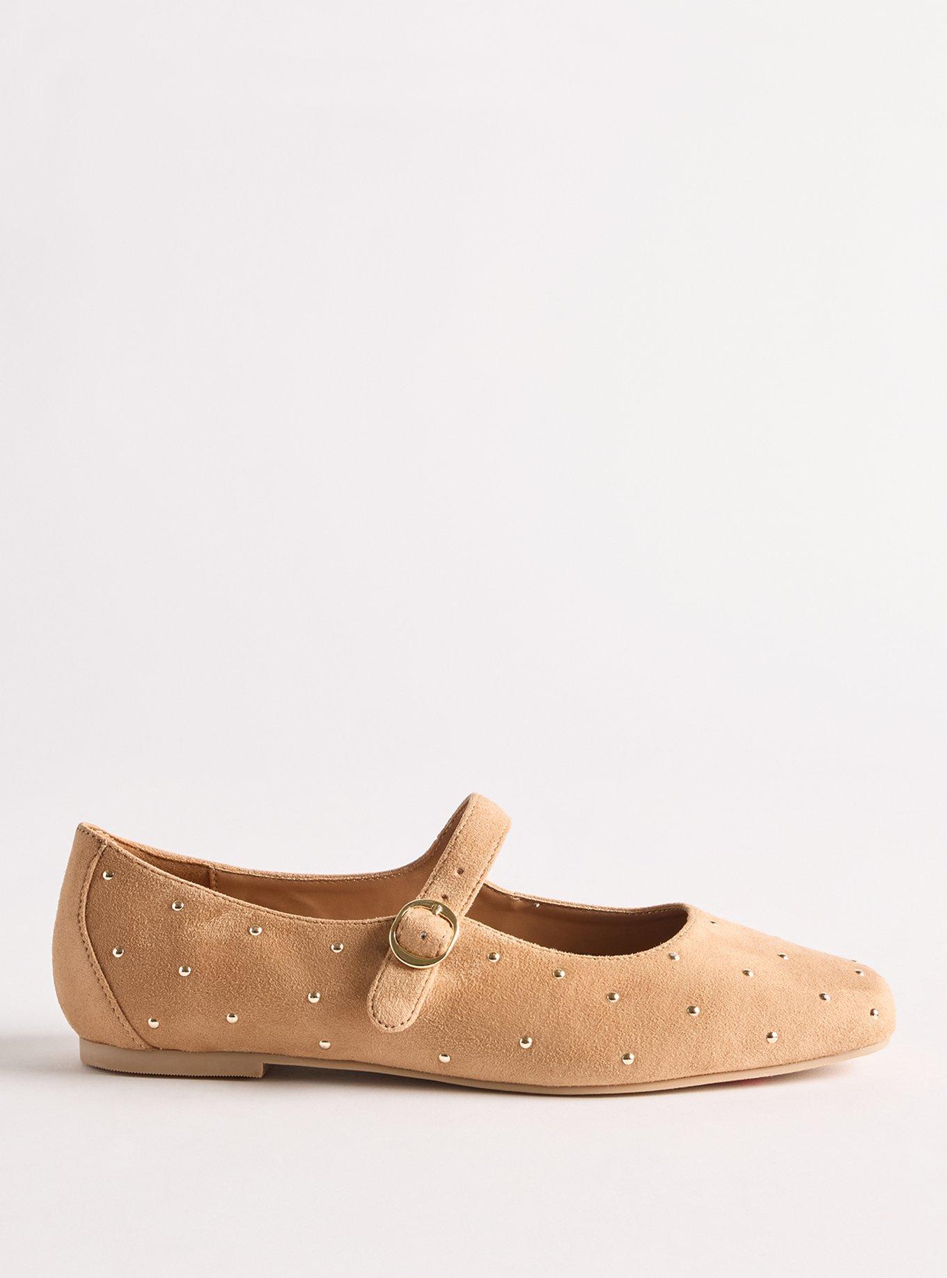 Studded Mary Jane Ballet Flat (WW), TAN, alternate