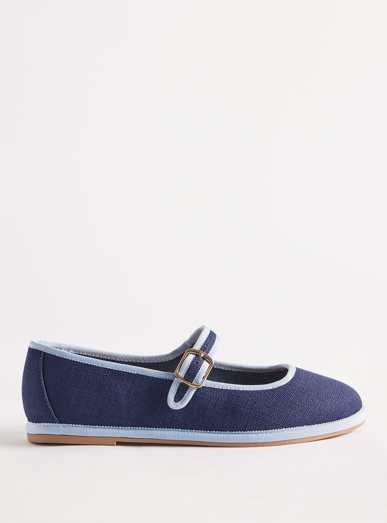 Plus Size Mary Jane Ballet Flat (WW), NAVY, alternate