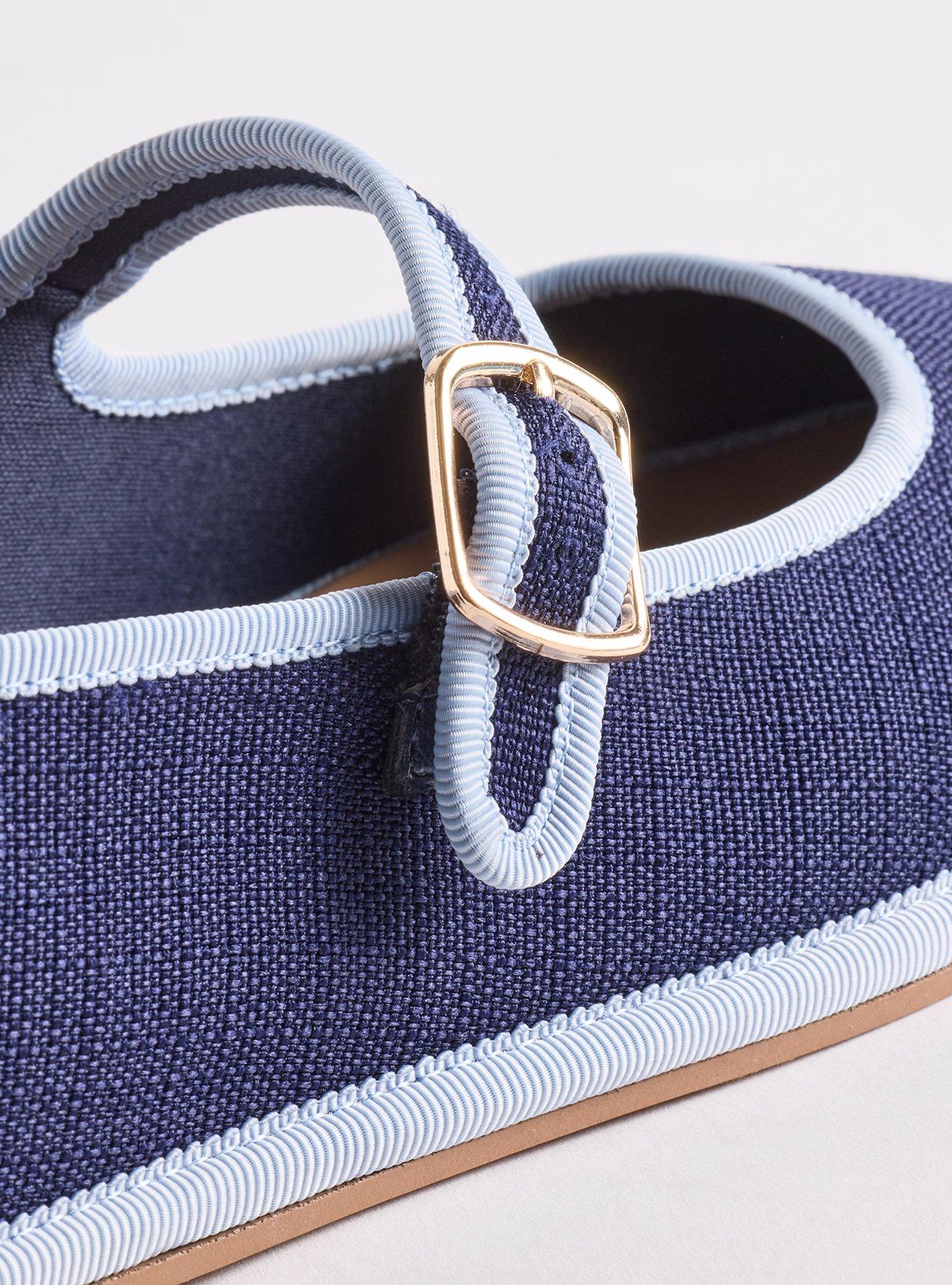 Plus Size Mary Jane Ballet Flat (WW), NAVY, alternate