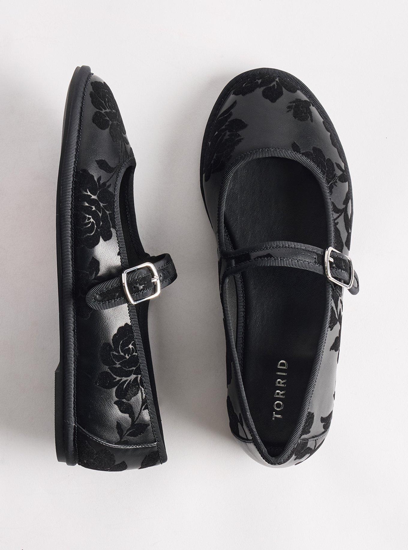 Mary Jane Ballet Flat (WW), BLACK ROSE, hi-res