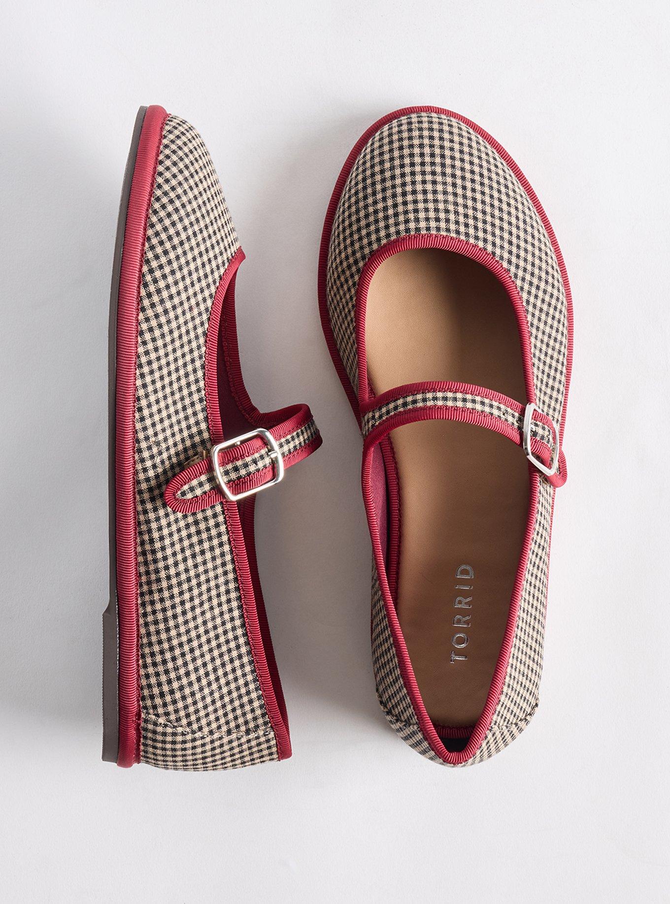 Plus Size Mary Jane Ballet Flat (WW), GINGHAM, hi-res