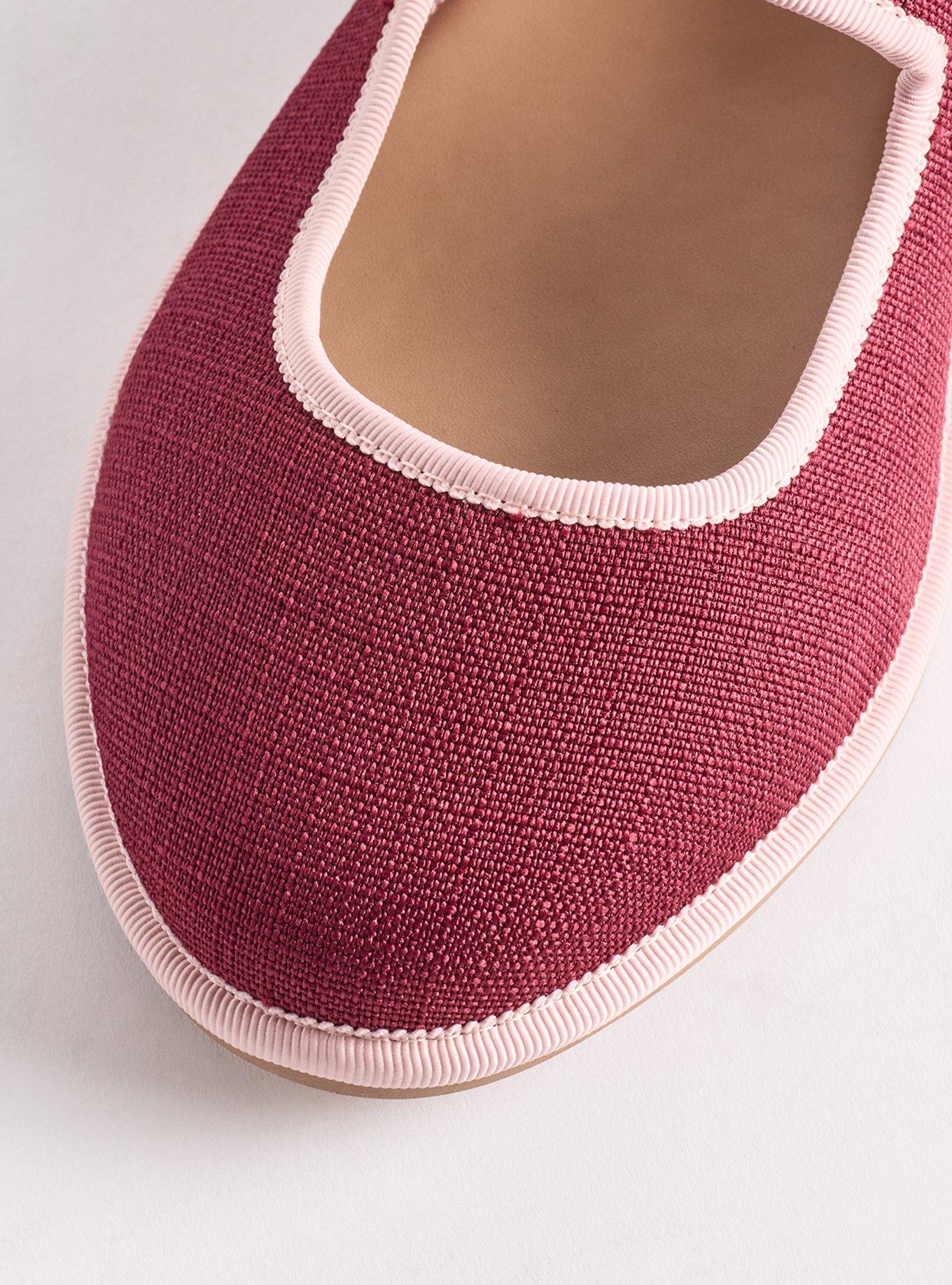 Plus Size Mary Jane Ballet Flat (WW), MAROON BANNER, alternate