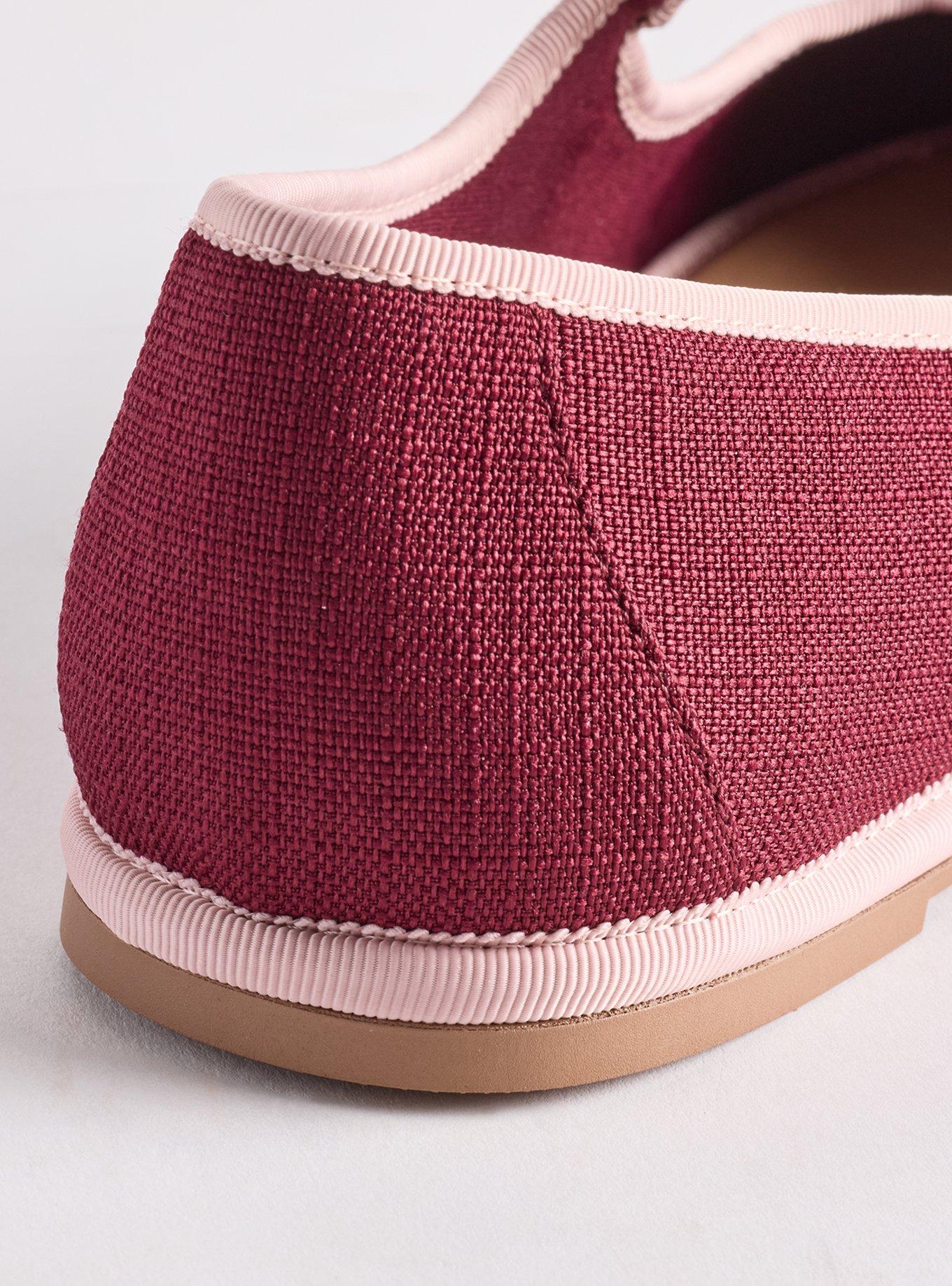 Plus Size Mary Jane Ballet Flat (WW), MAROON BANNER, alternate