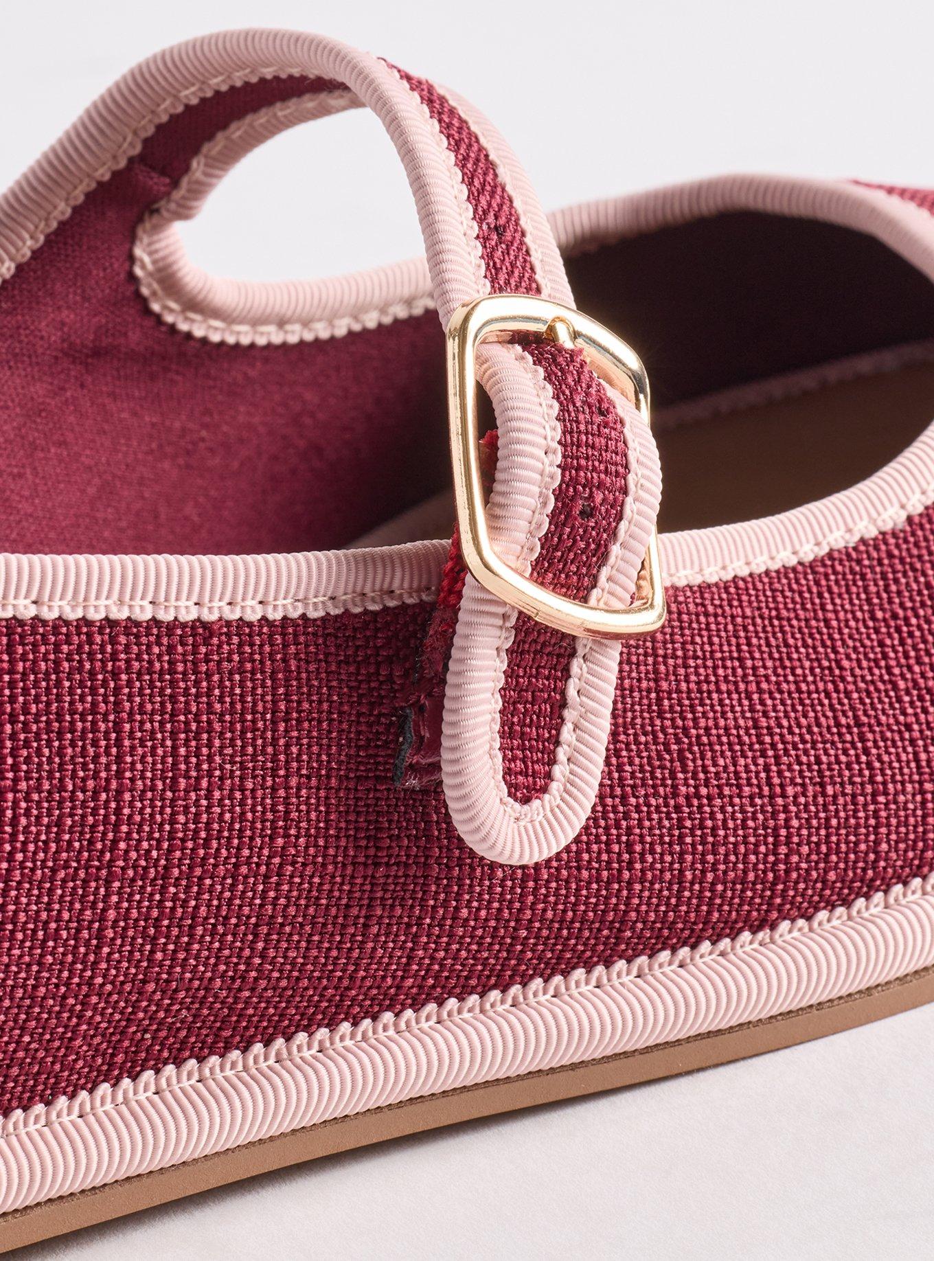 Plus Size Mary Jane Ballet Flat (WW), MAROON BANNER, alternate