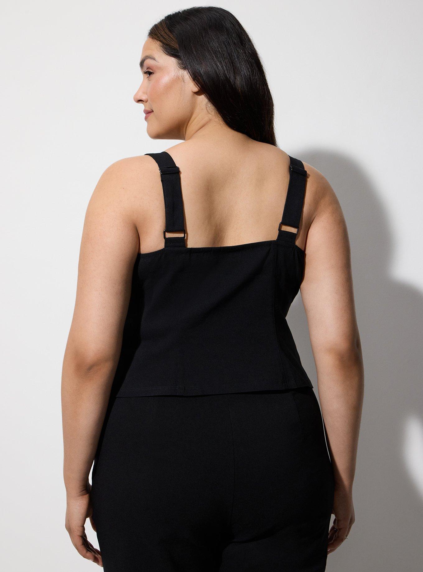 LoveSick Square Neck Top, DEEP BLACK, alternate