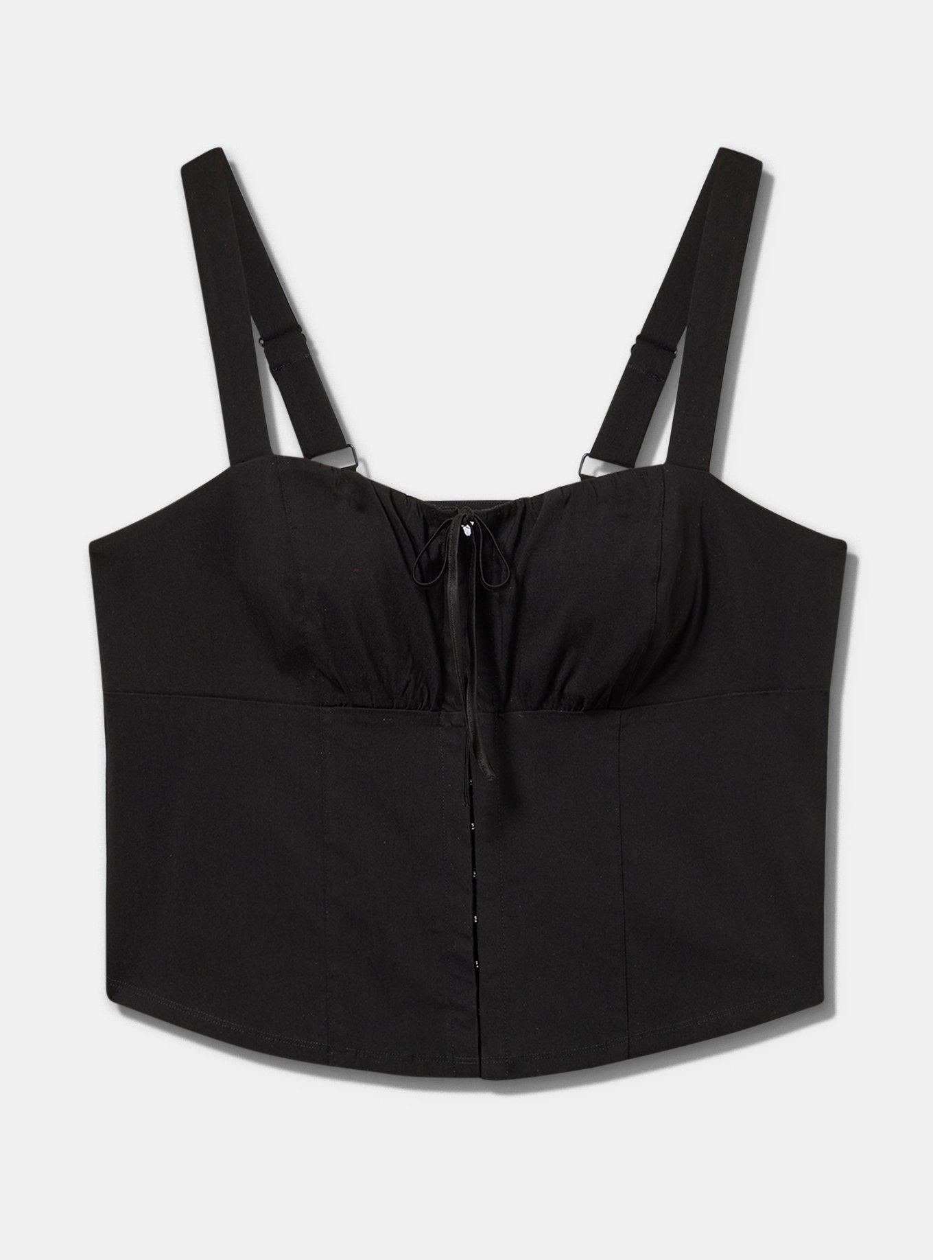LoveSick Square Neck Top, DEEP BLACK, flat