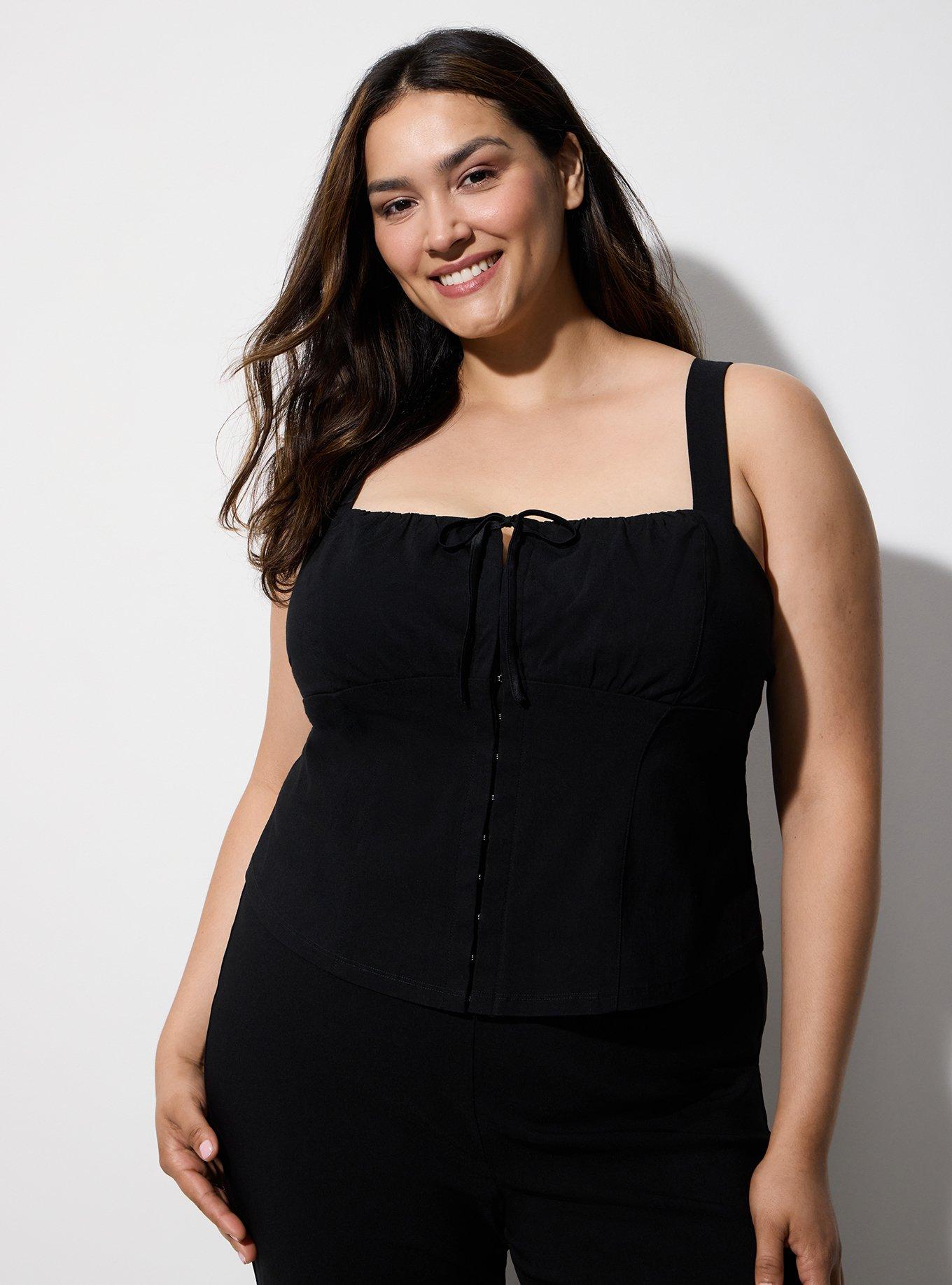 LoveSick Square Neck Top, DEEP BLACK, hi-res