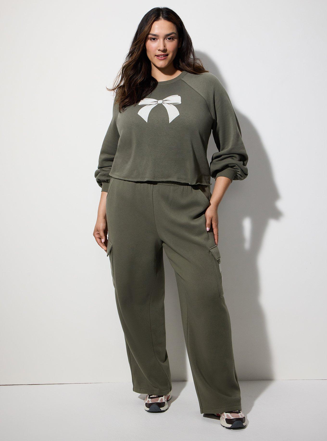 LoveSick Oversized Raglan Crew Sweater, KALAMATA WHITE BOW, alternate