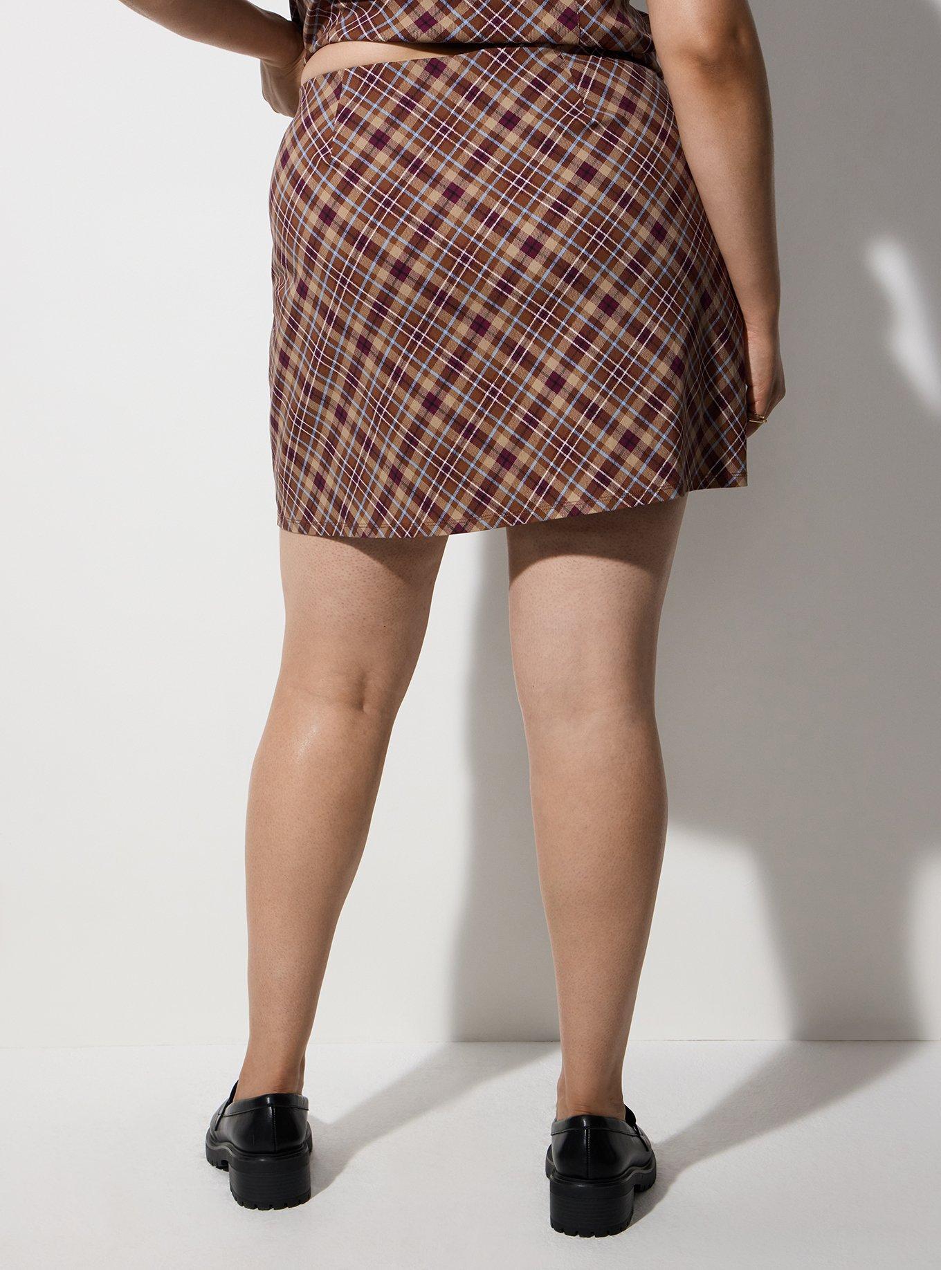 LoveSick Mini Skort, GINGER PLAID MULTI, alternate