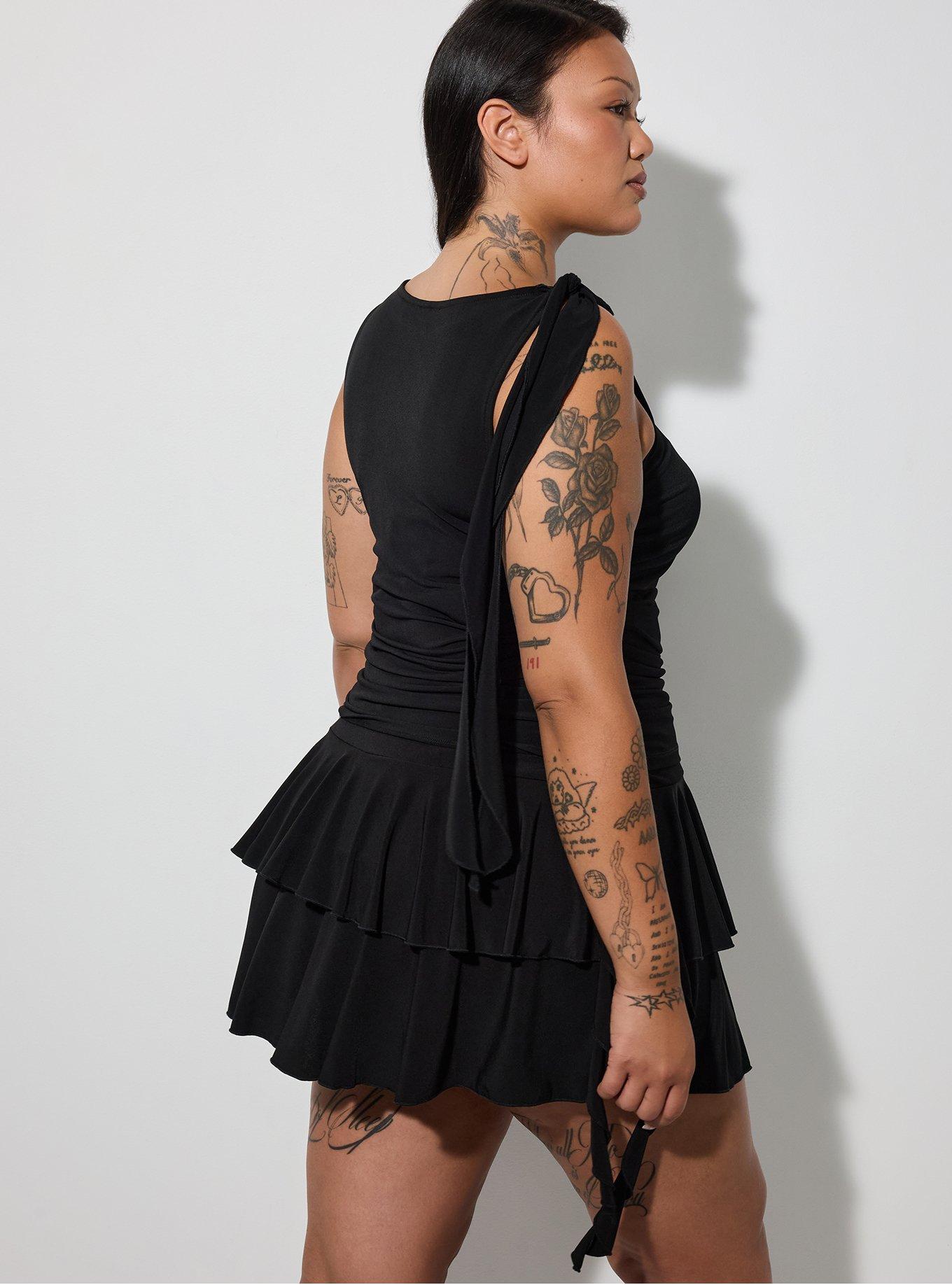 LoveSick Shirred Ruffle Top, DEEP BLACK, alternate