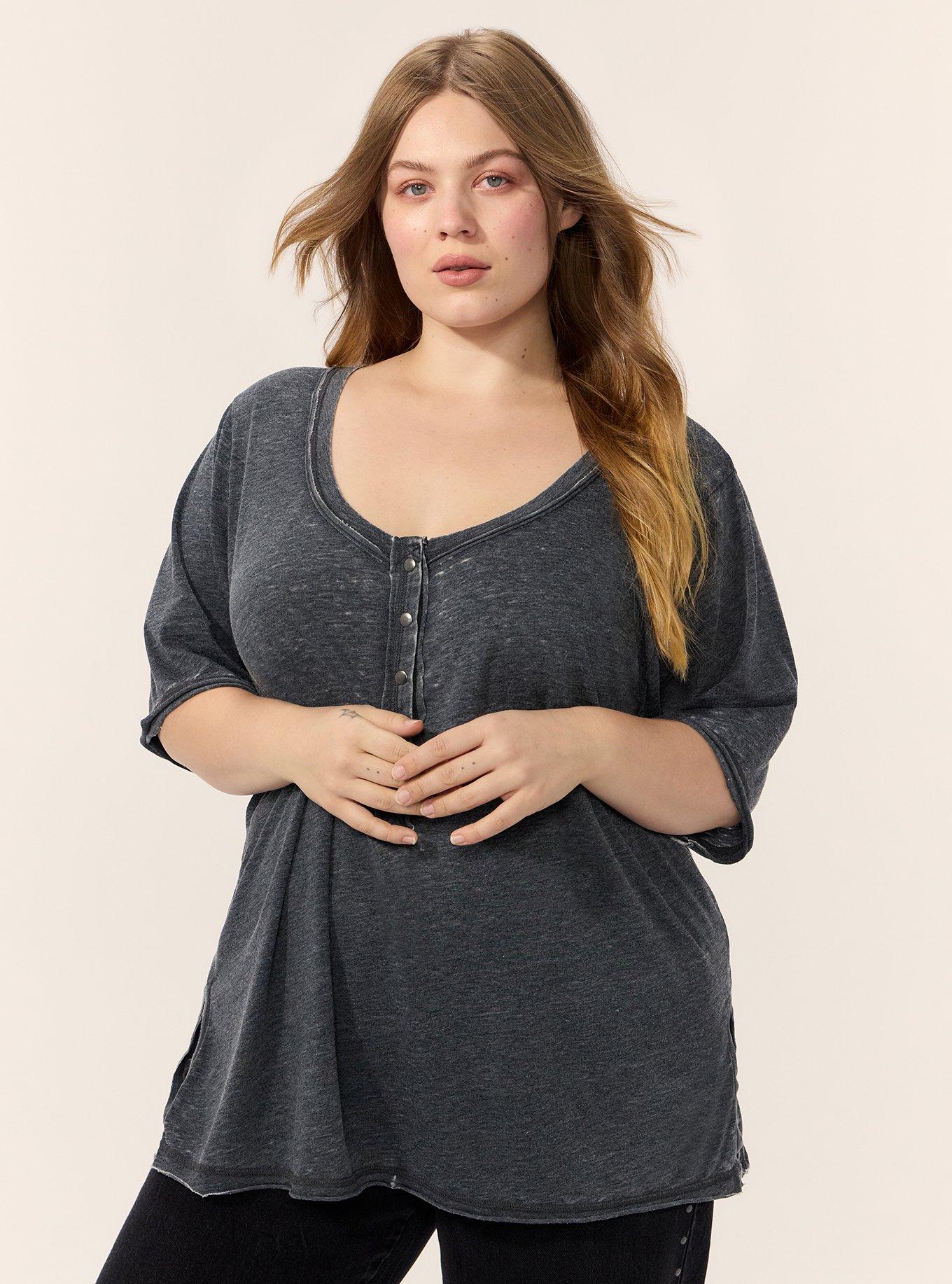 Festi Burnout Scoop Relaxed Henley, PHANTOM, hi-res