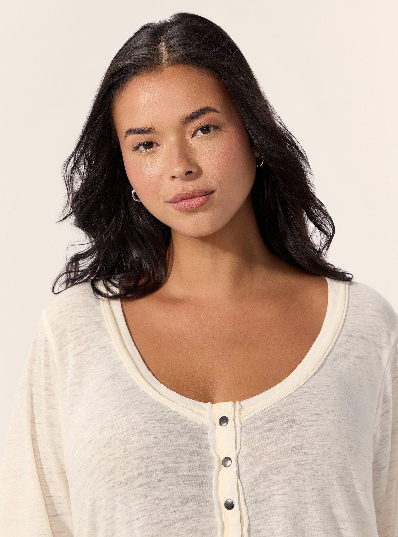 Festi Burnout Scoop Relaxed Henley, WHITE SWAN, alternate