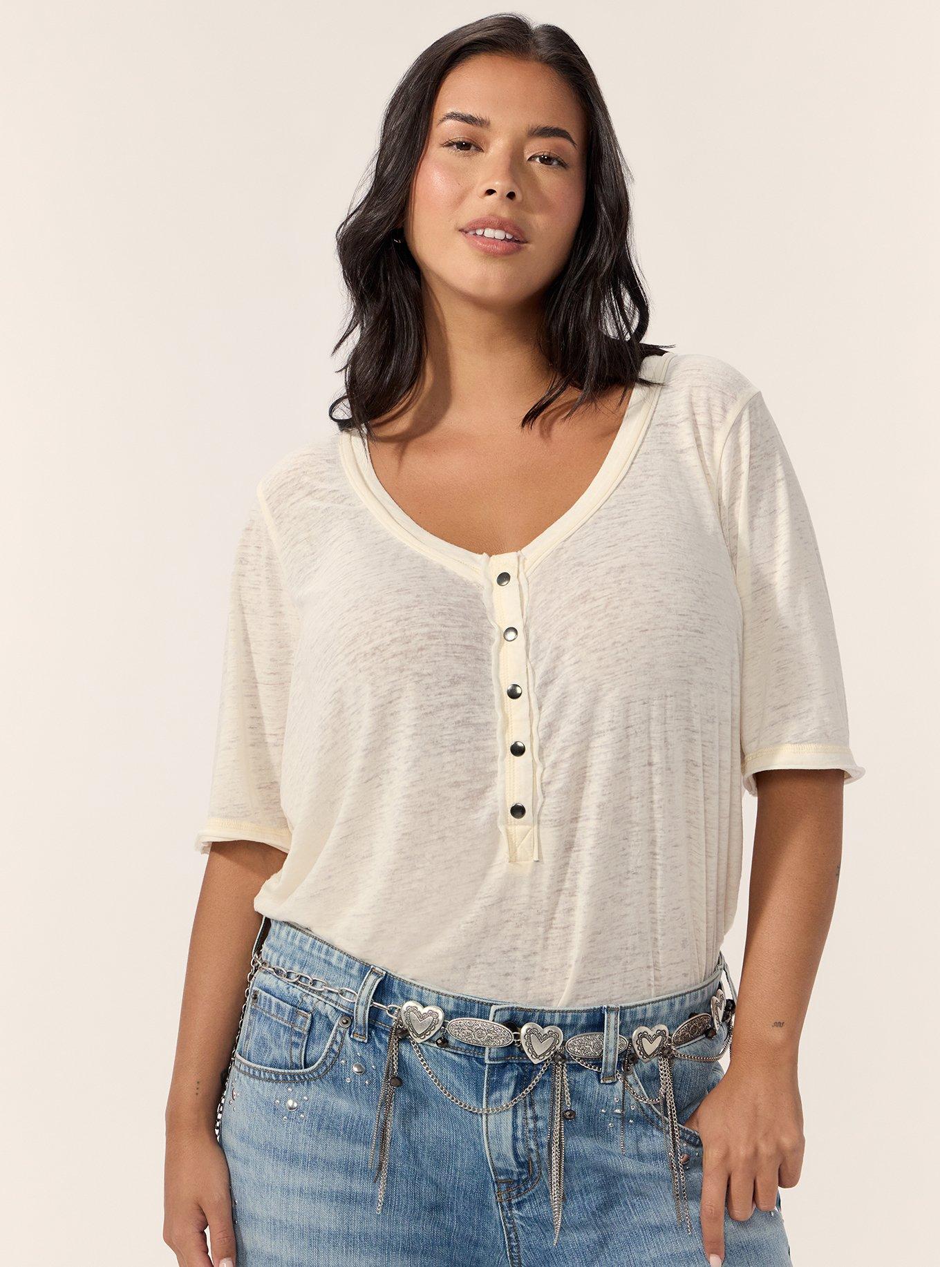 Festi Burnout Scoop Relaxed Henley, WHITE SWAN, alternate