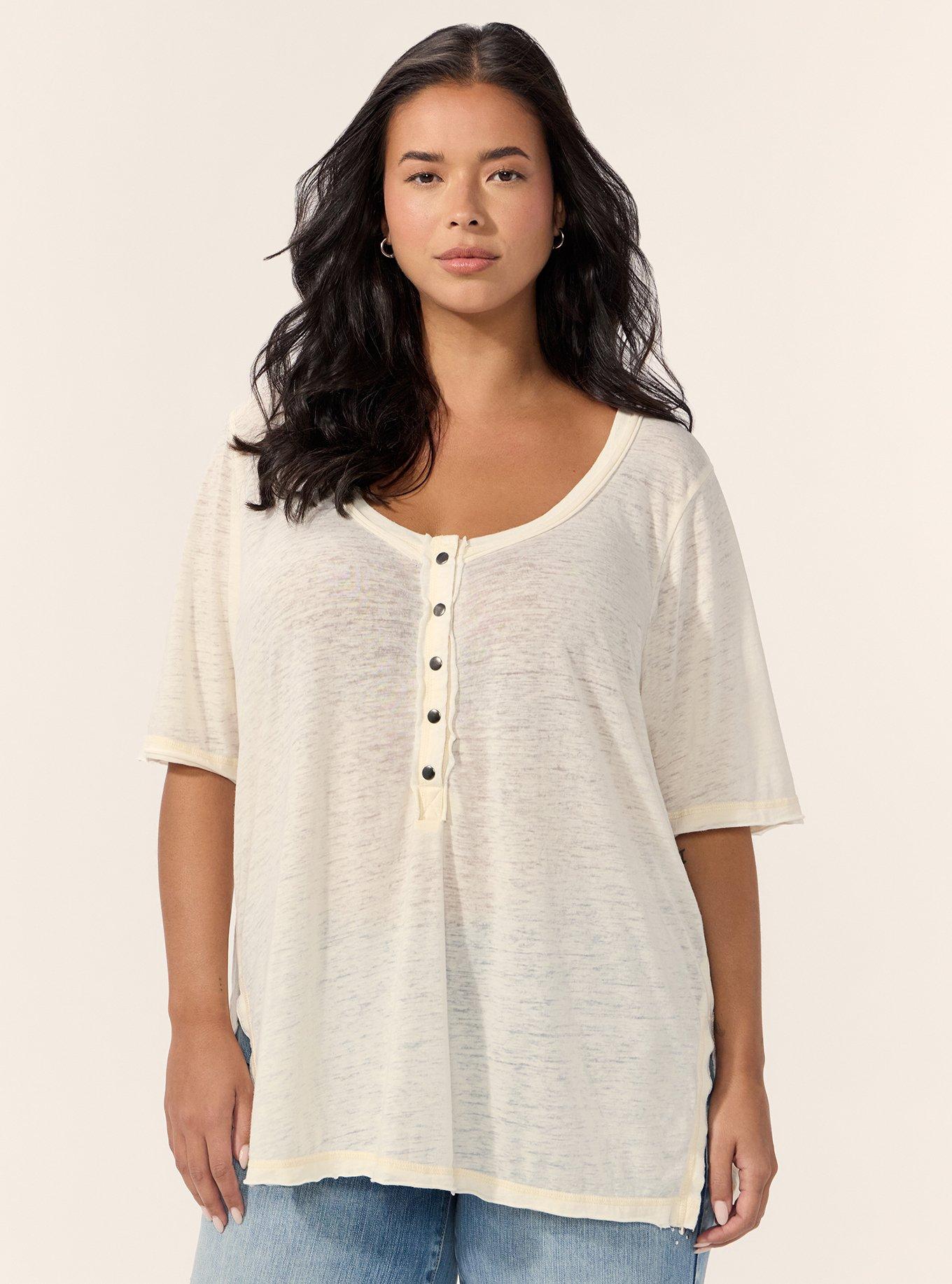 Festi Burnout Scoop Relaxed Henley, WHITE SWAN, hi-res