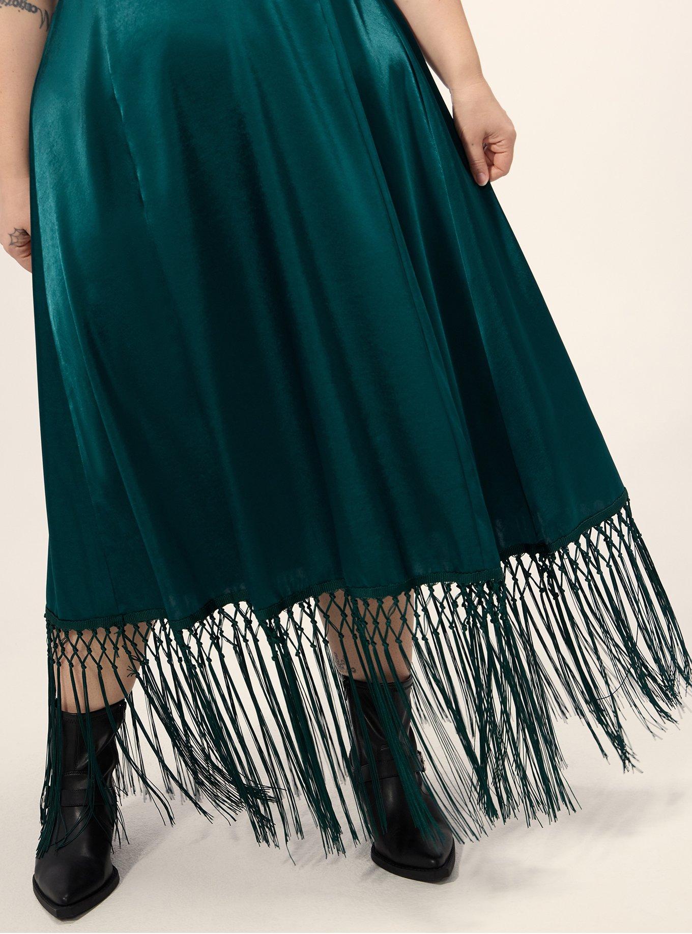 Festi Fringe Maxi Dress, DARK SEA, alternate