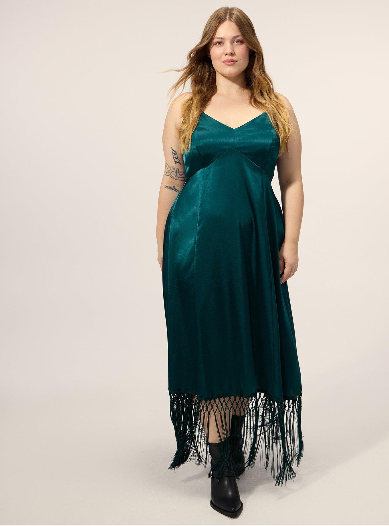 Festi Fringe Maxi Dress, DARK SEA, hi-res