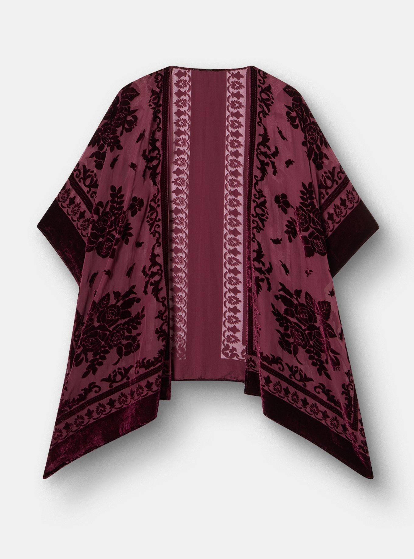Burnout Ruana, BURGUNDY, flat