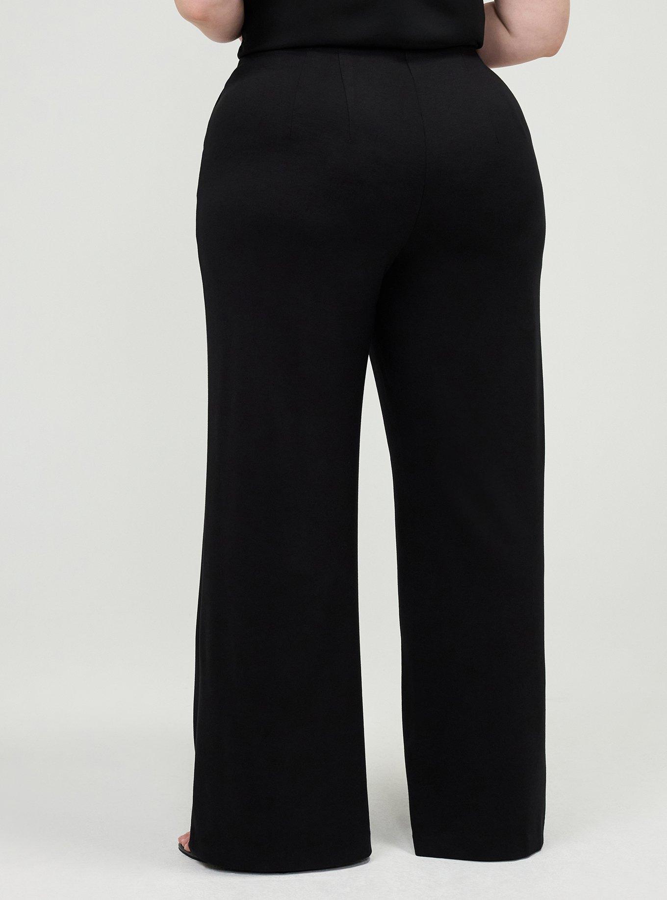 Super Soft Ponte Pull-On Wide-Leg High-Rise Pant, DEEP BLACK, alternate