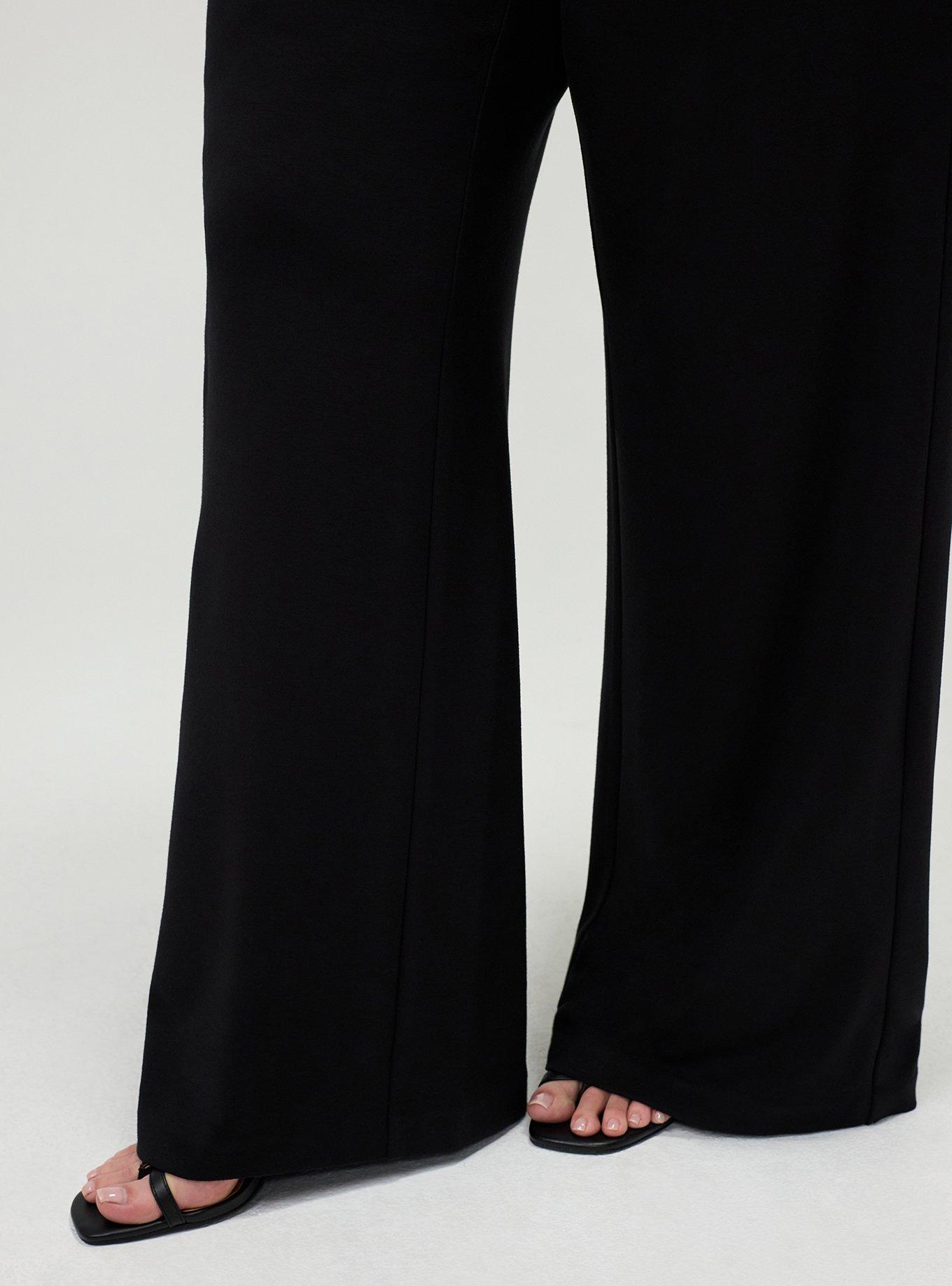 Super Soft Ponte Pull-On Wide-Leg High-Rise Pant, DEEP BLACK, alternate