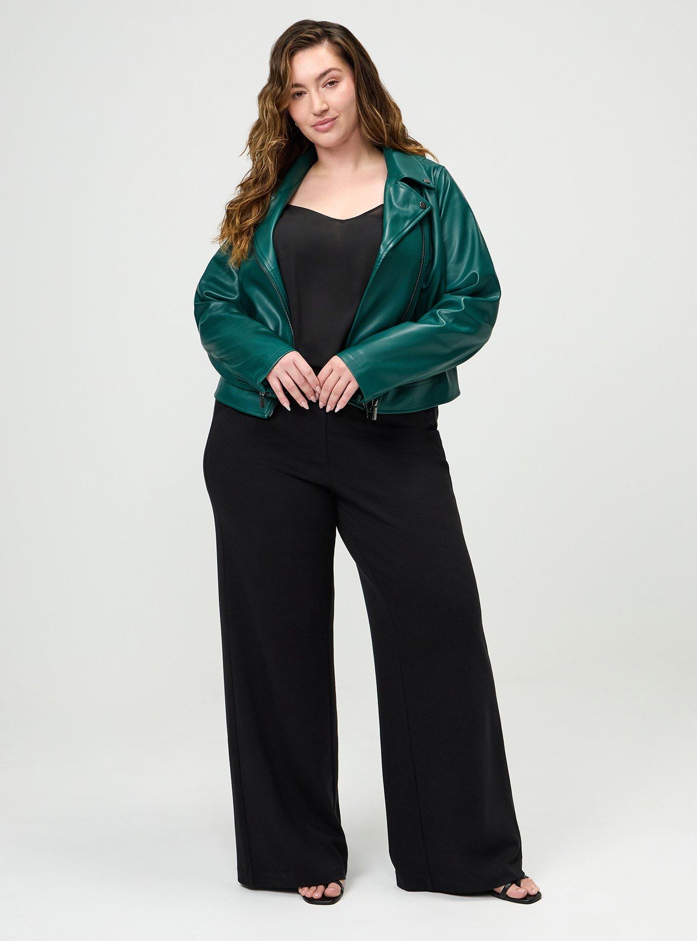 Super Soft Ponte Pull-On Wide-Leg High-Rise Pant, DEEP BLACK, alternate