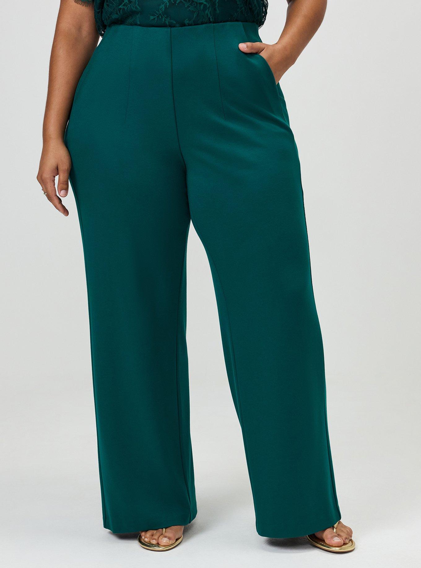 Super Soft Ponte Pull-On Wide-Leg High-Rise Pant, BOTANICAL GARDEN, alternate