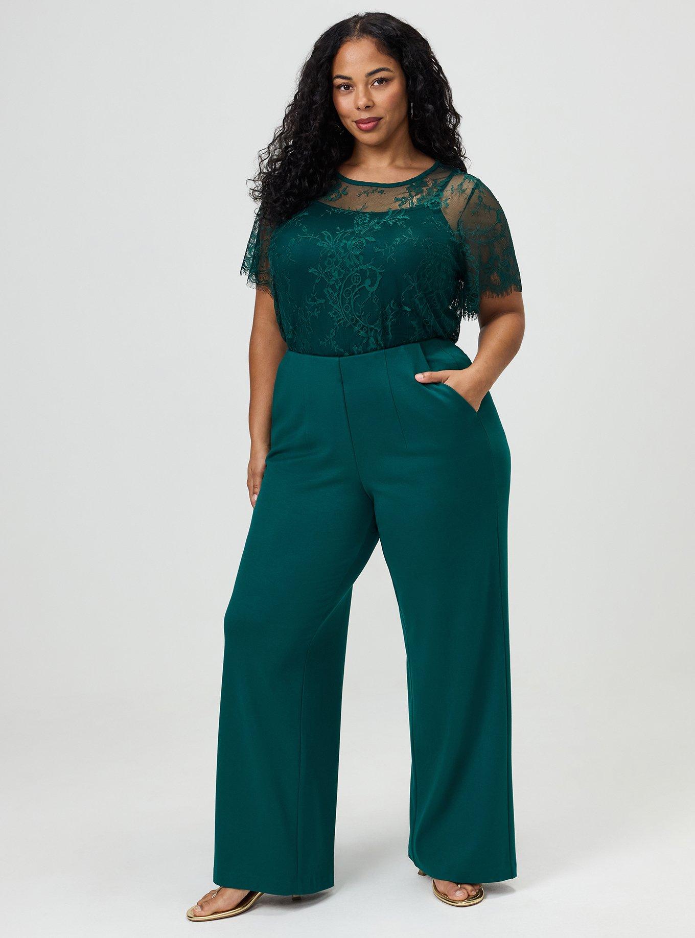 Super Soft Ponte Pull-On Wide-Leg High-Rise Pant, BOTANICAL GARDEN, alternate