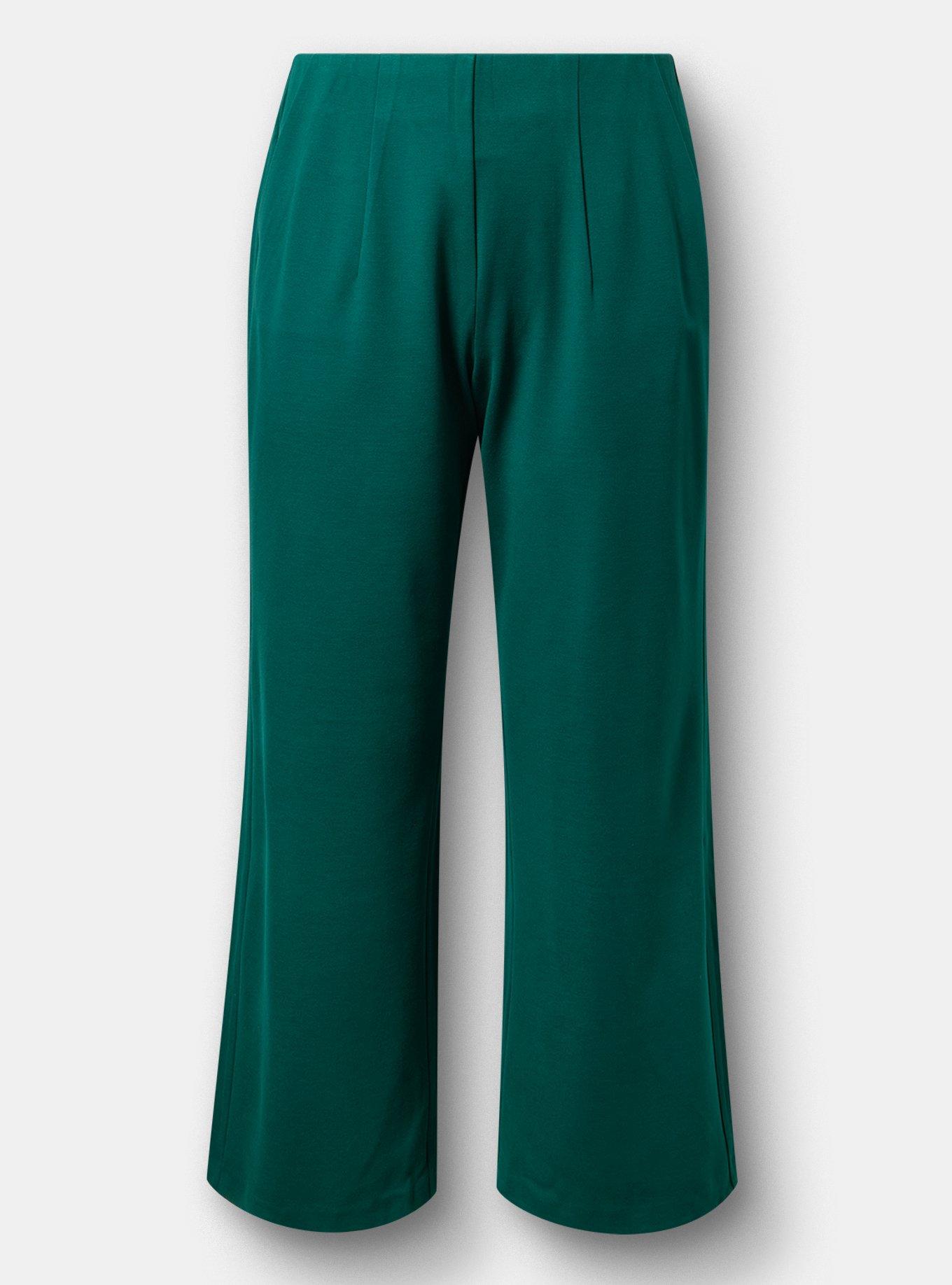 Super Soft Ponte Pull-On Wide-Leg High-Rise Pant, BOTANICAL GARDEN, flat