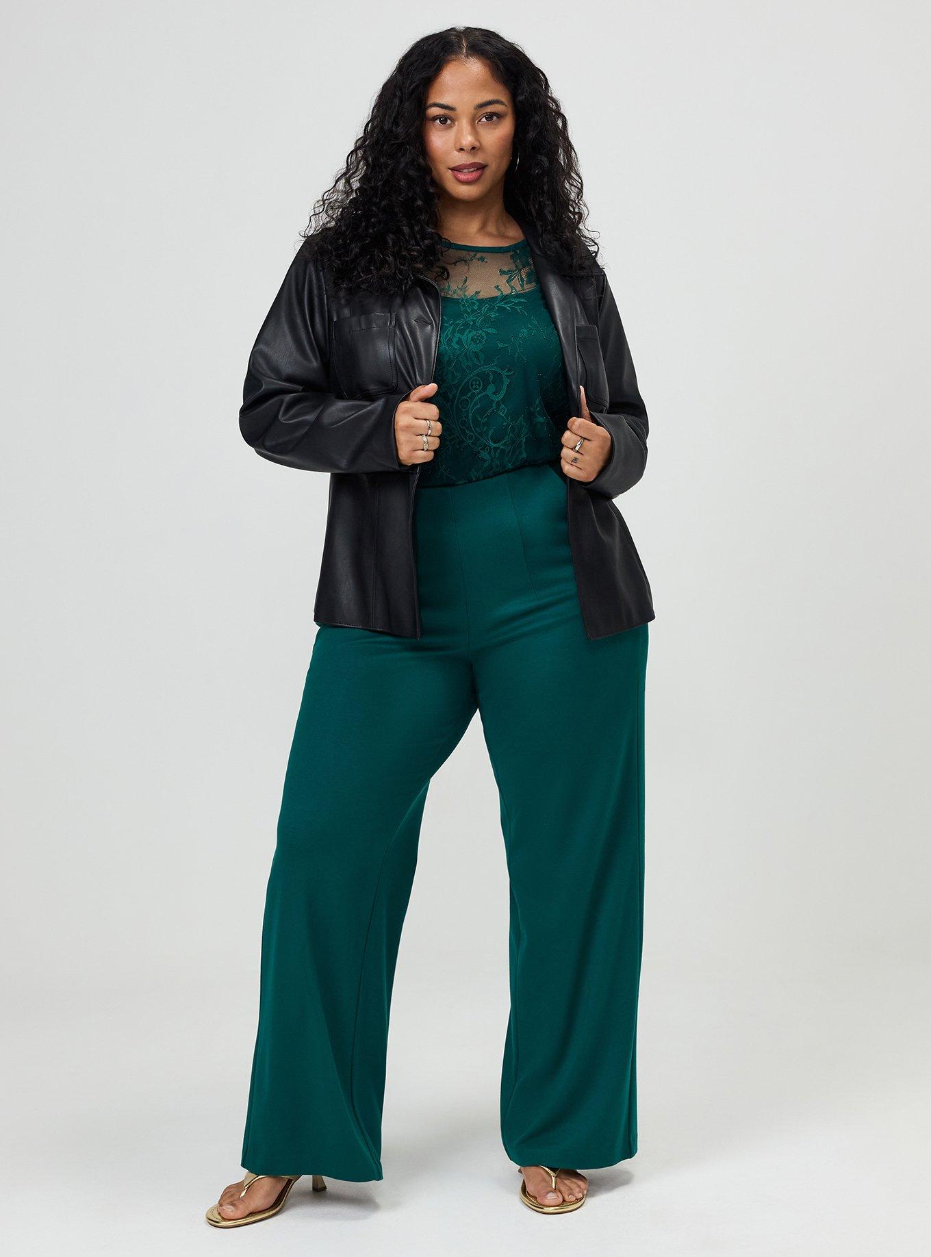 Super Soft Ponte Pull-On Wide-Leg High-Rise Pant, BOTANICAL GARDEN, hi-res