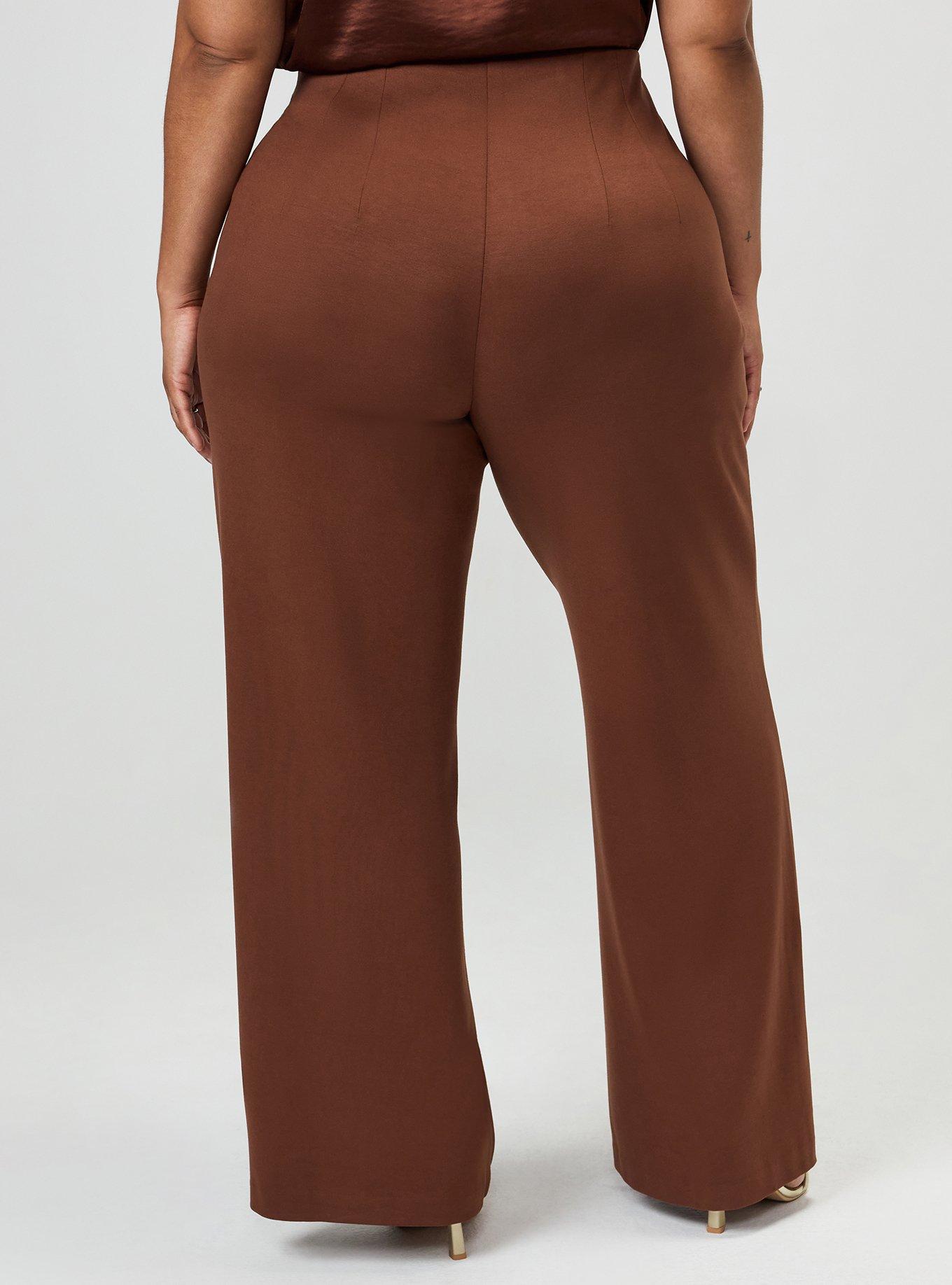 Super Soft Ponte Pull-On Wide-Leg High-Rise Pant, CAPPUCCINO, alternate