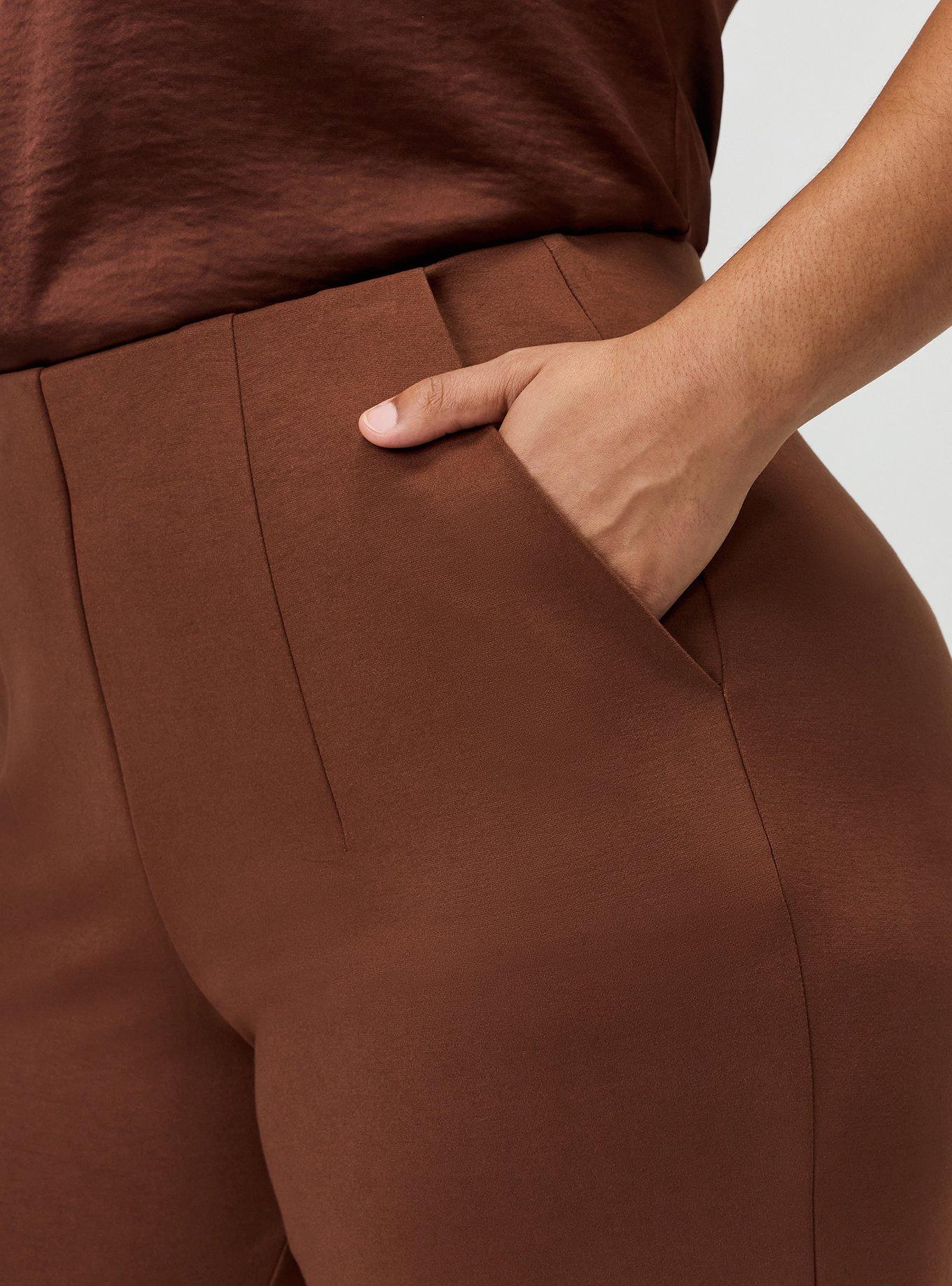 Super Soft Ponte Pull-On Wide-Leg High-Rise Pant, CAPPUCCINO, alternate