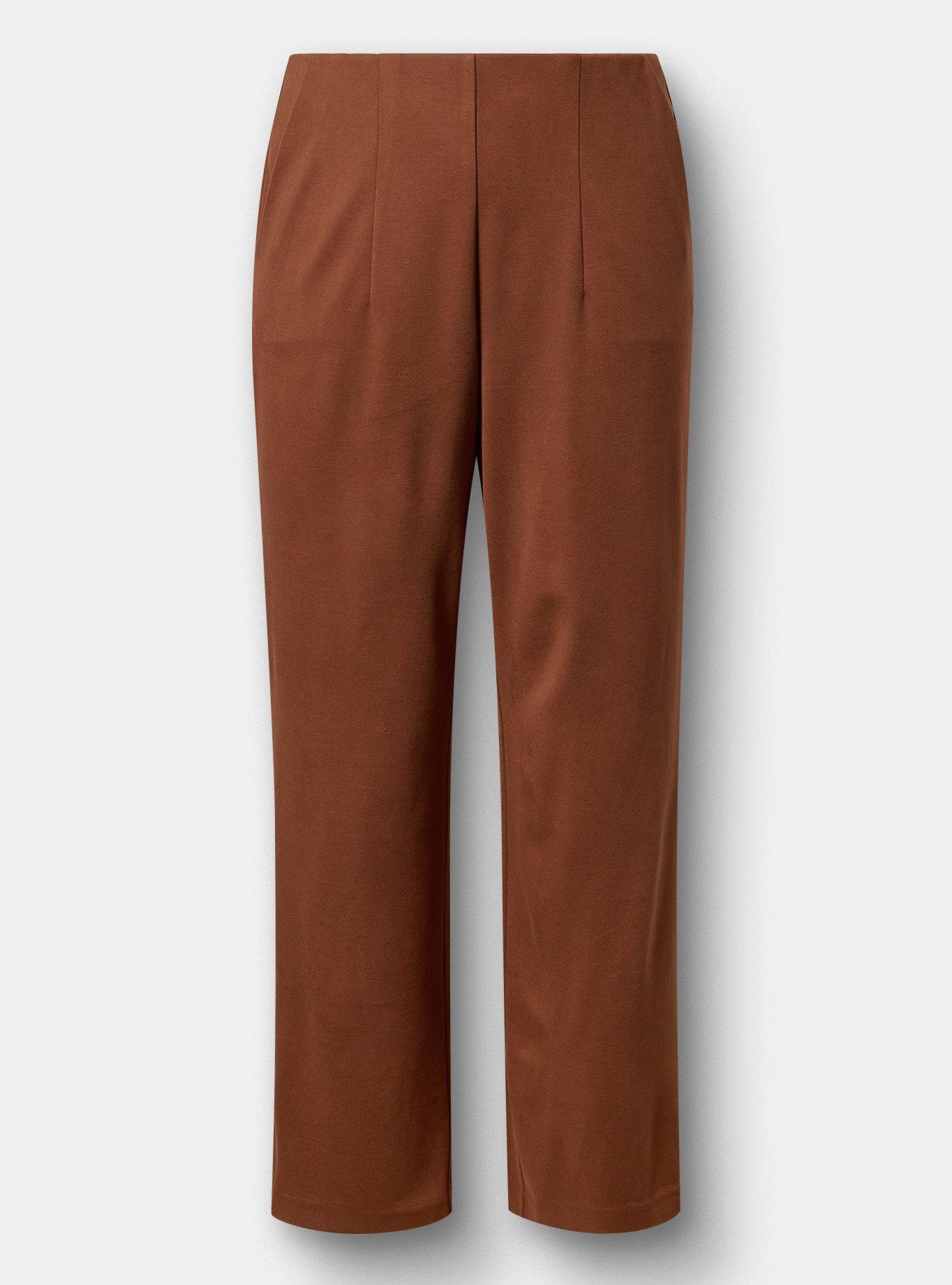 Super Soft Ponte Pull-On Wide-Leg High-Rise Pant, CAPPUCCINO, flat