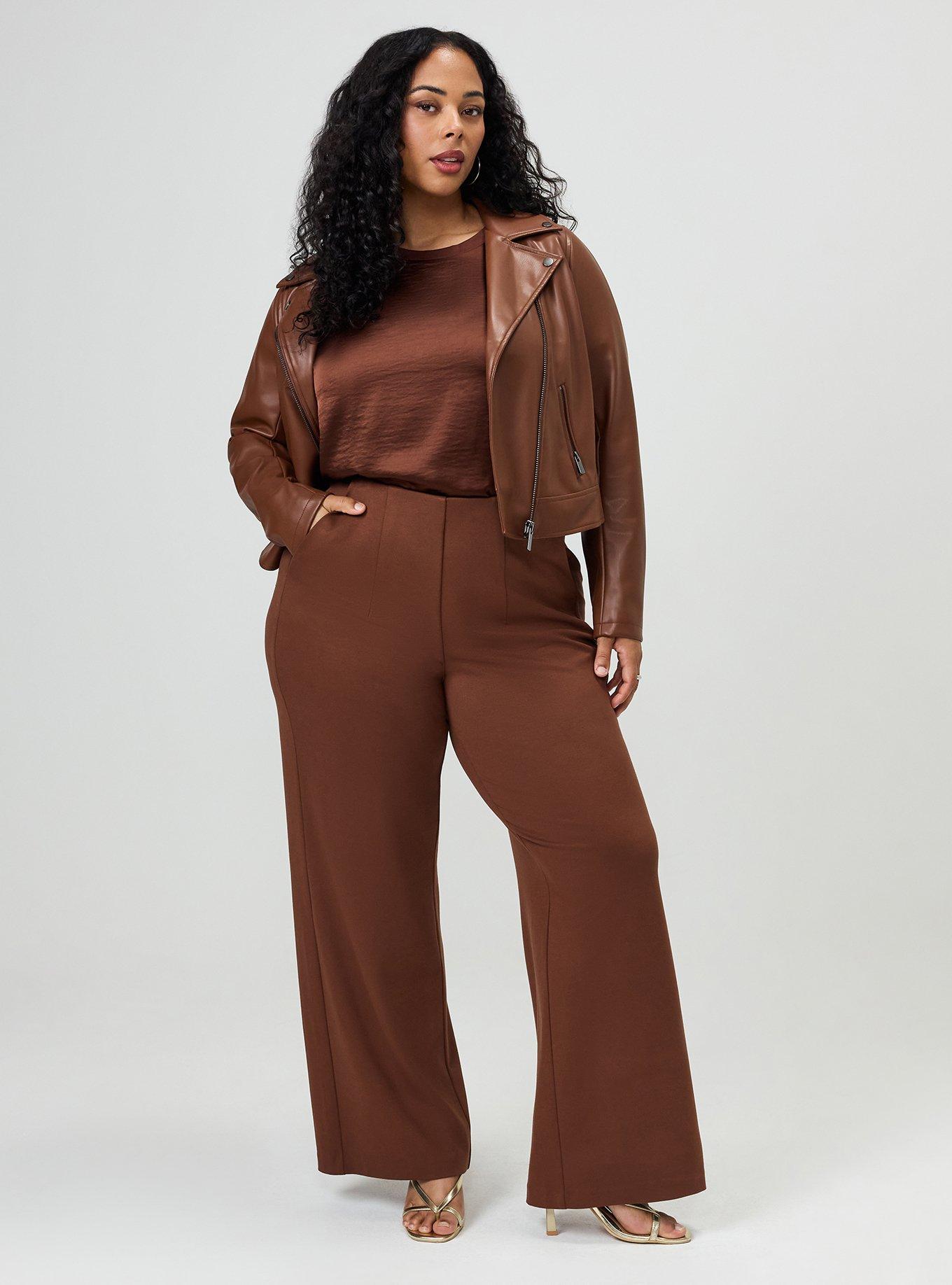 Super Soft Ponte Pull-On Wide-Leg High-Rise Pant